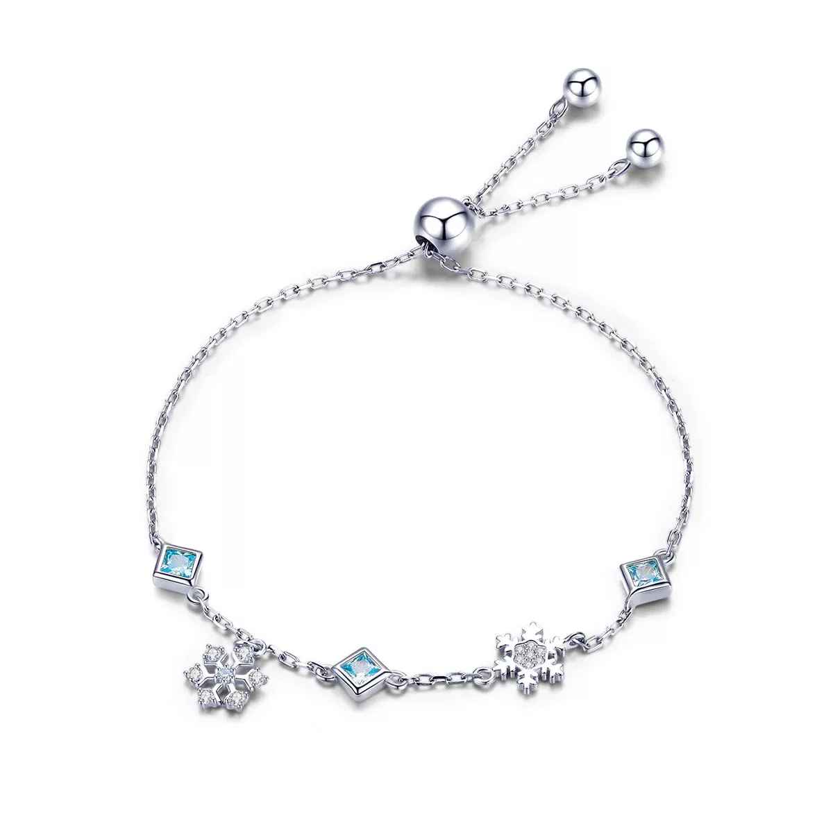 925 Sterling Silver Adjustable Bracelet for Women - 22cm