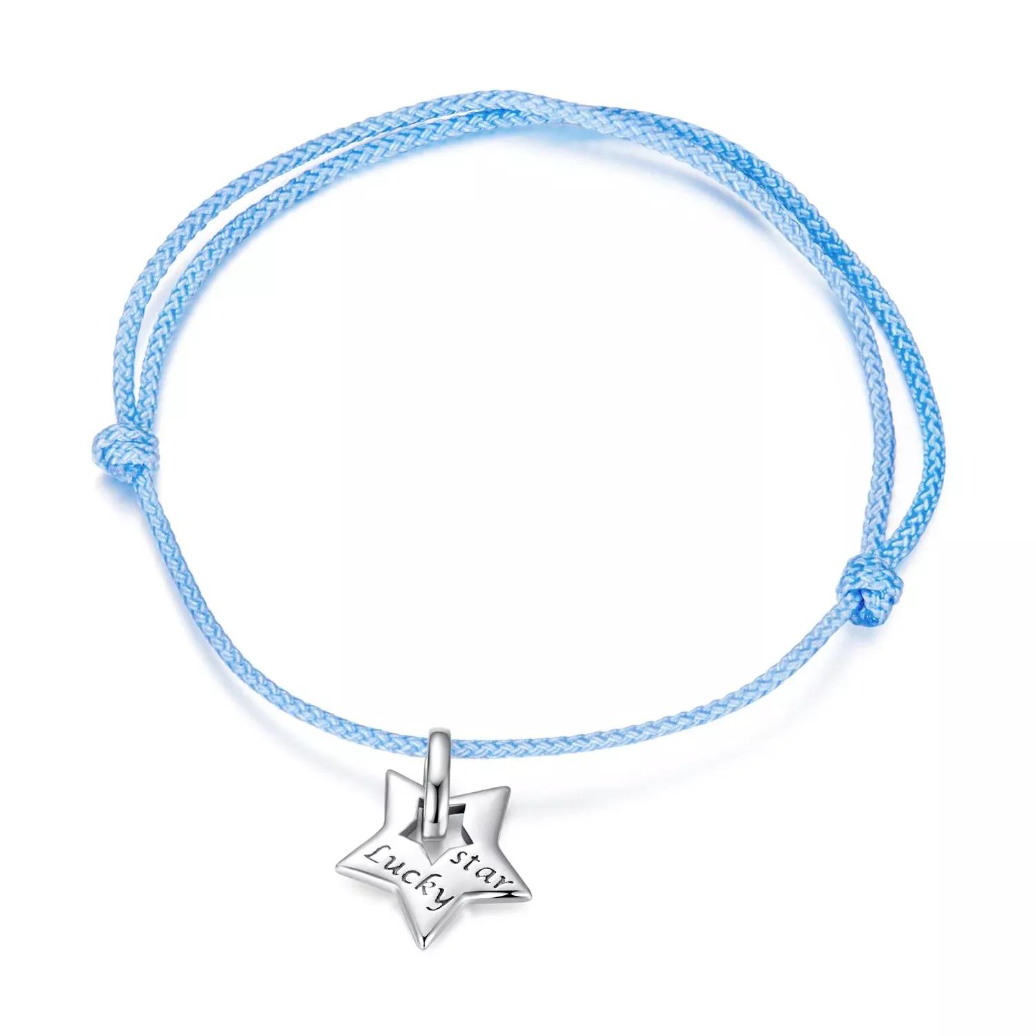 925 Sterling Silver Adjustable Cotton Rope Bracelet for Women