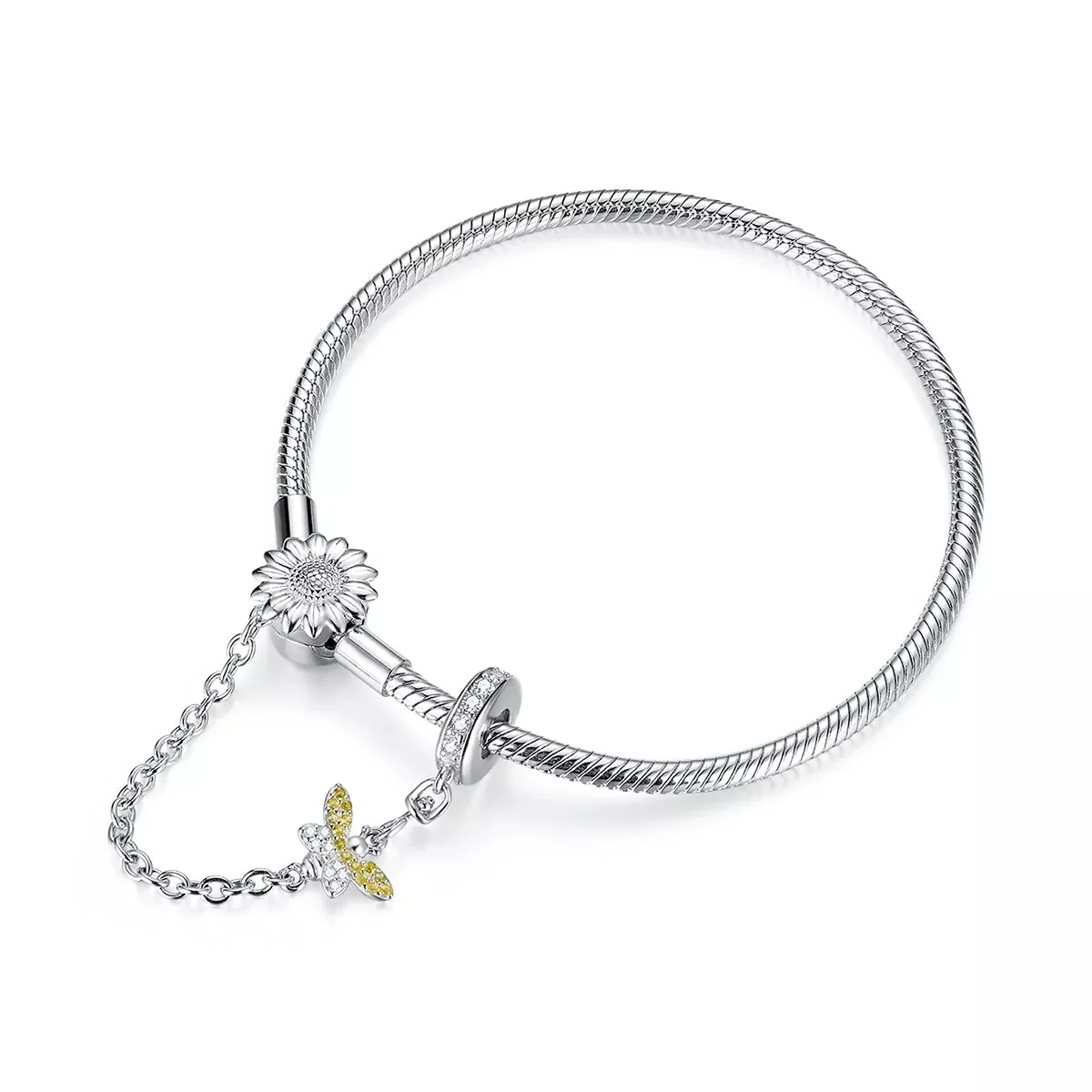 925 Sterling Silver Adjustable Length 17cm Bracelet for Women