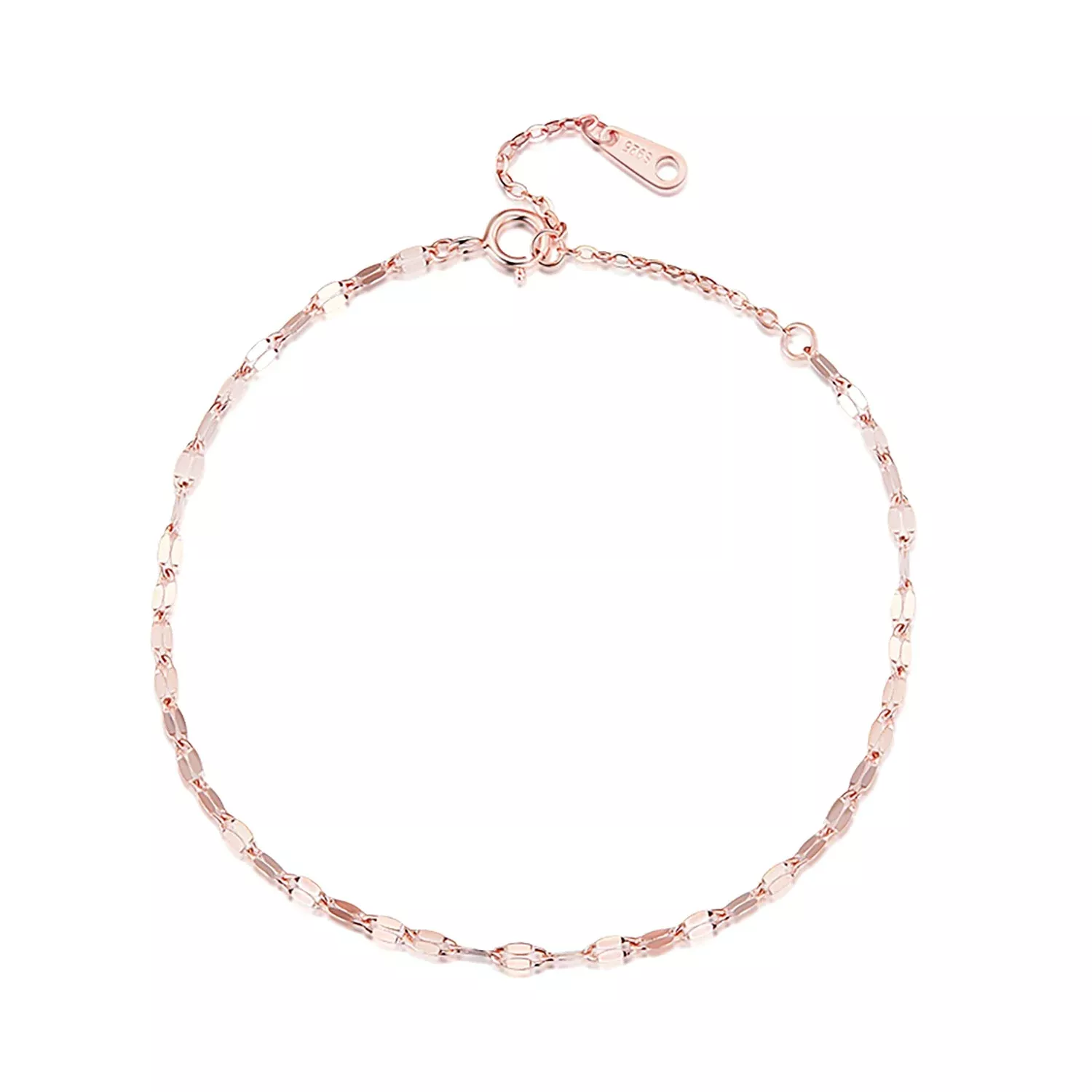 925 Sterling Silver Adjustable Rose Gold Bracelet for Women