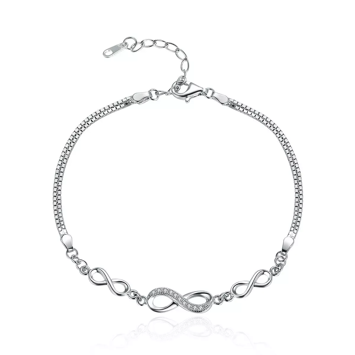925 Sterling Silver Bracelet 22CM for Women