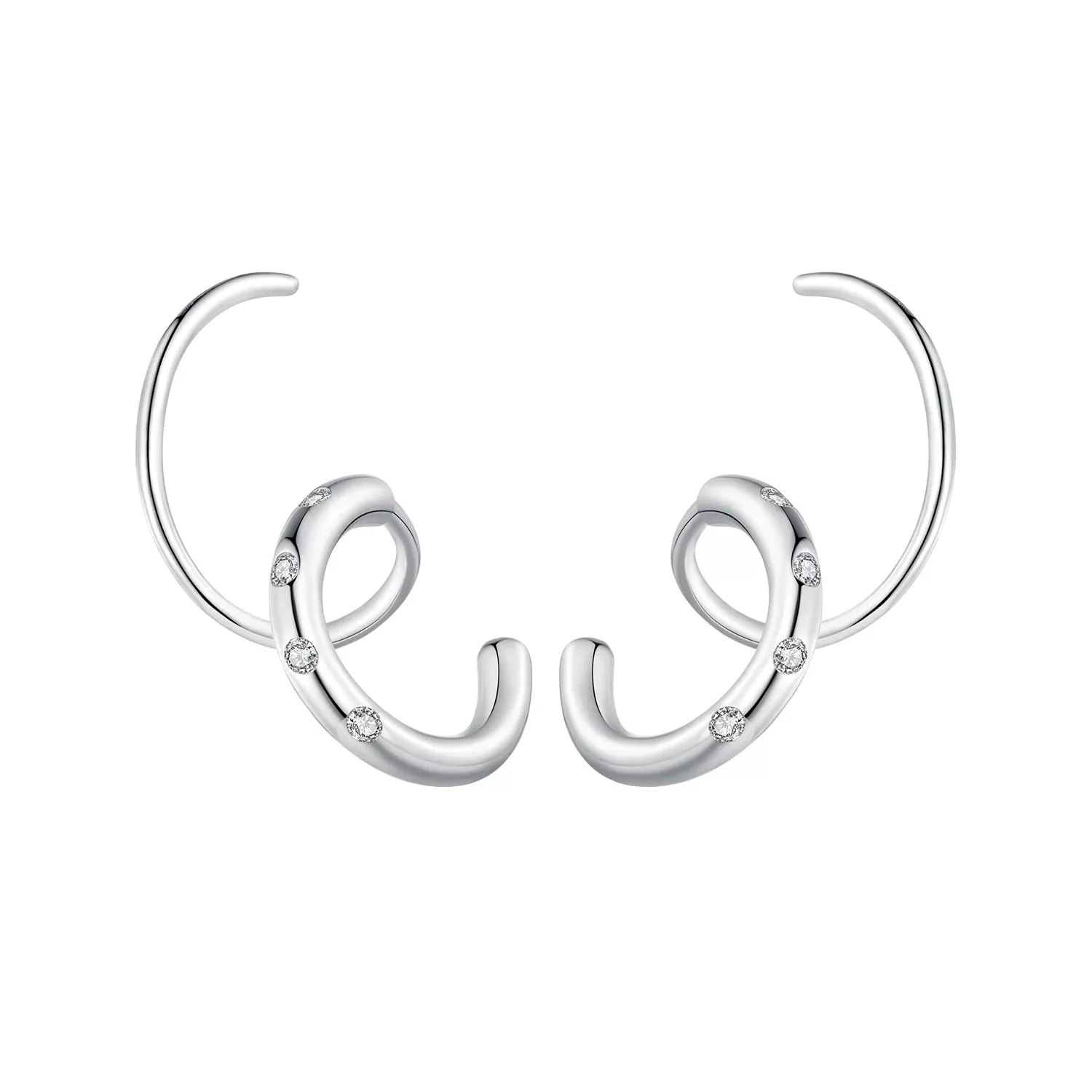 925 Sterling Silver CZ Pavé Earrings for Women