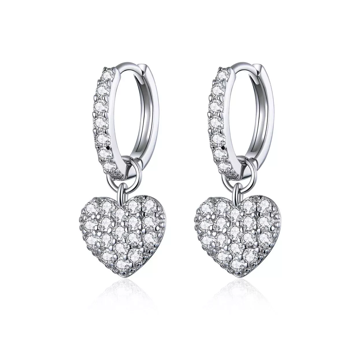 925 Sterling Silver CZ Pavé Setting Earrings for Women