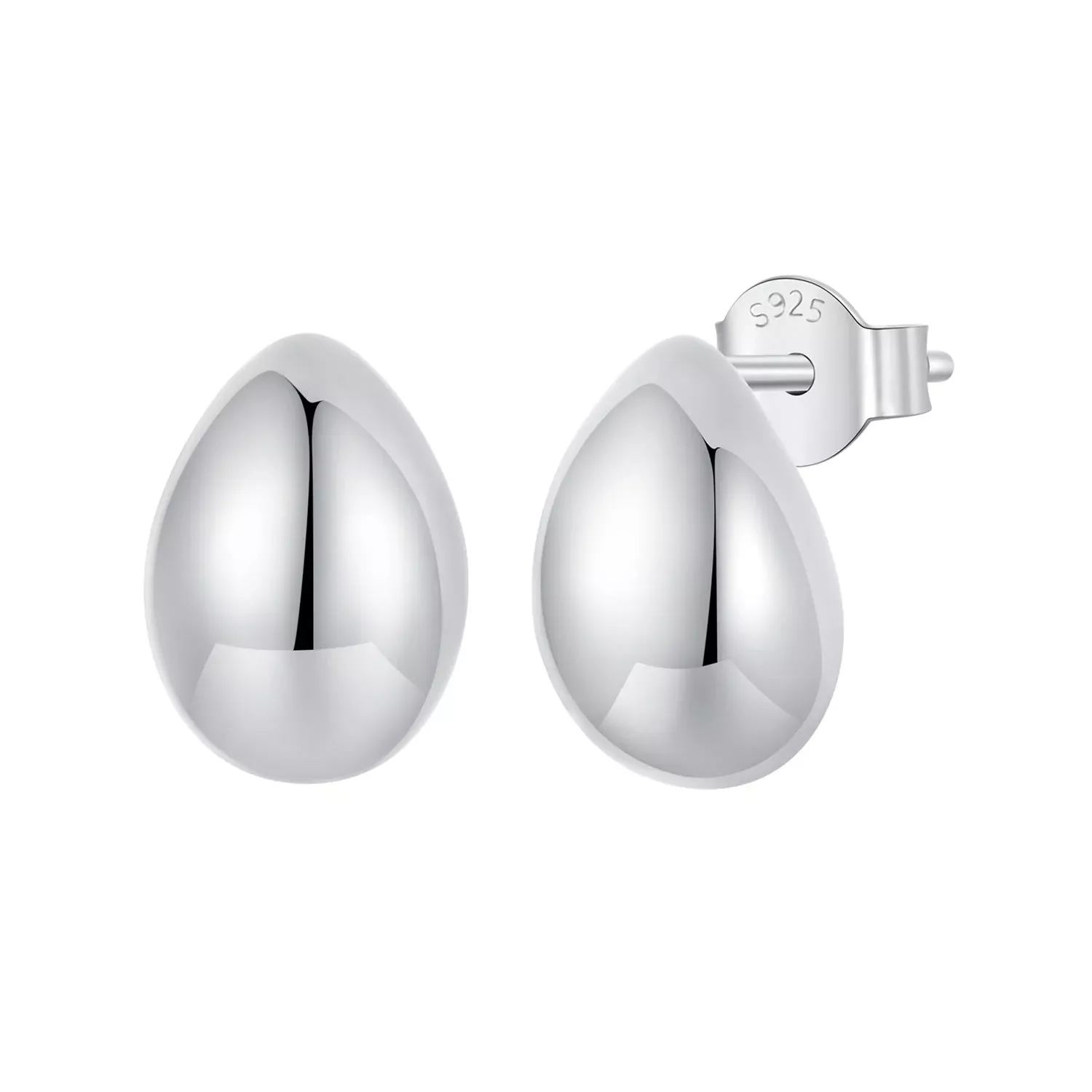 925 Sterling Silver Earrings 10x7mm with Oxidized Silver for Women