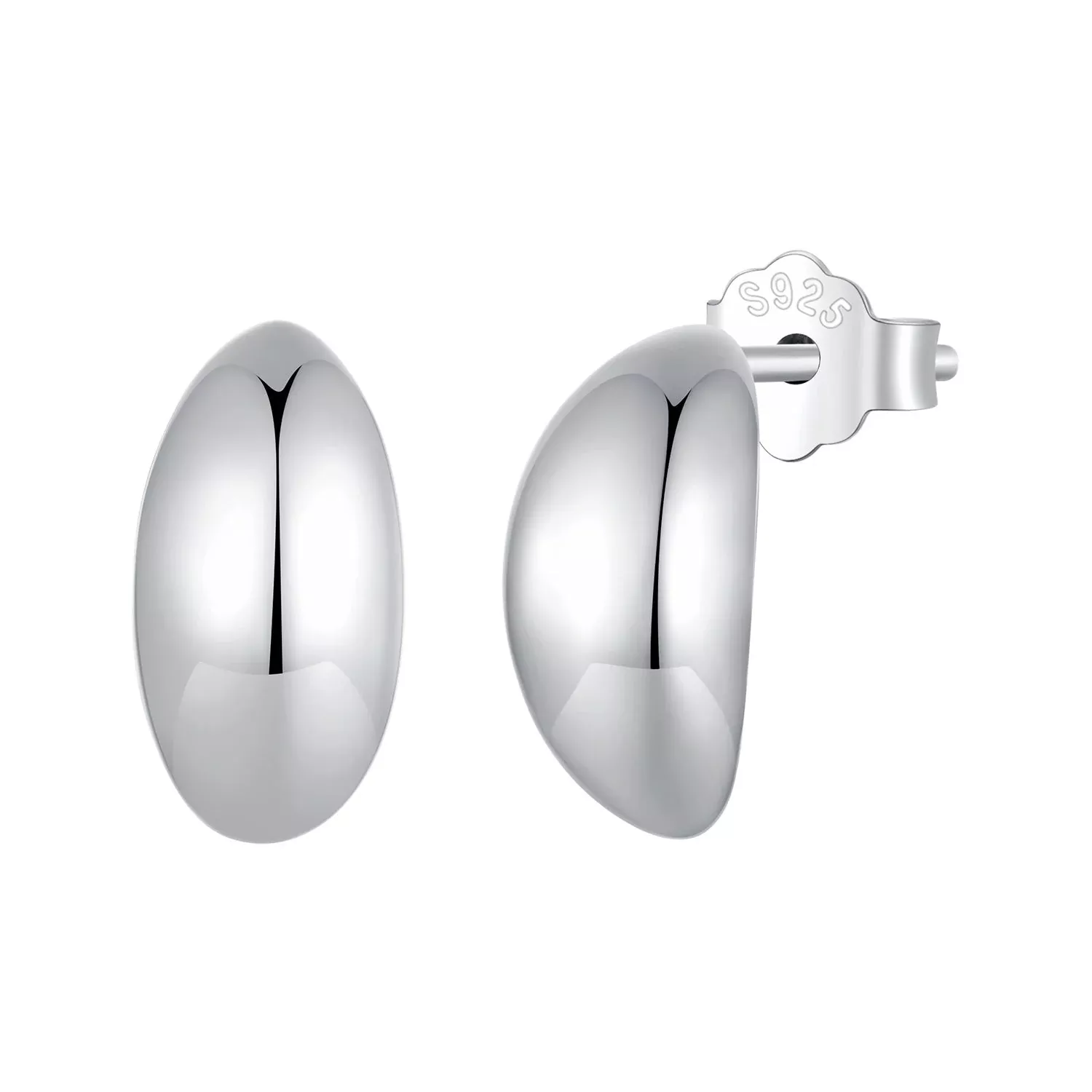 925 Sterling Silver Earrings, Size 10*5mm - Oxidized Silver for Women