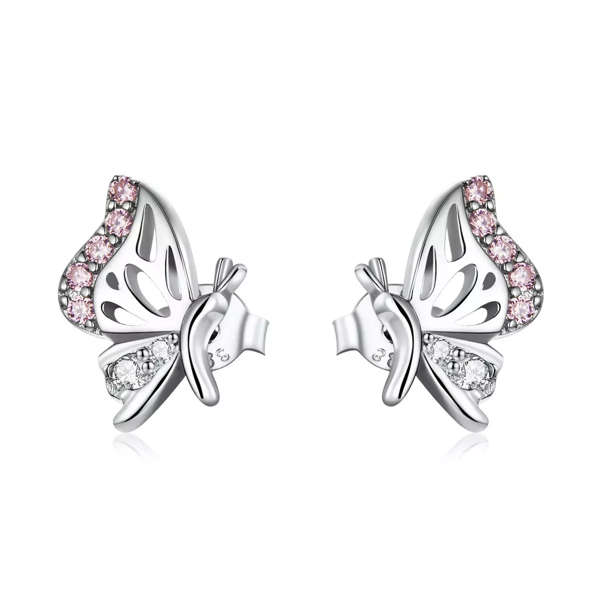925 Sterling Silver Earrings with CZ in Pavé Setting
