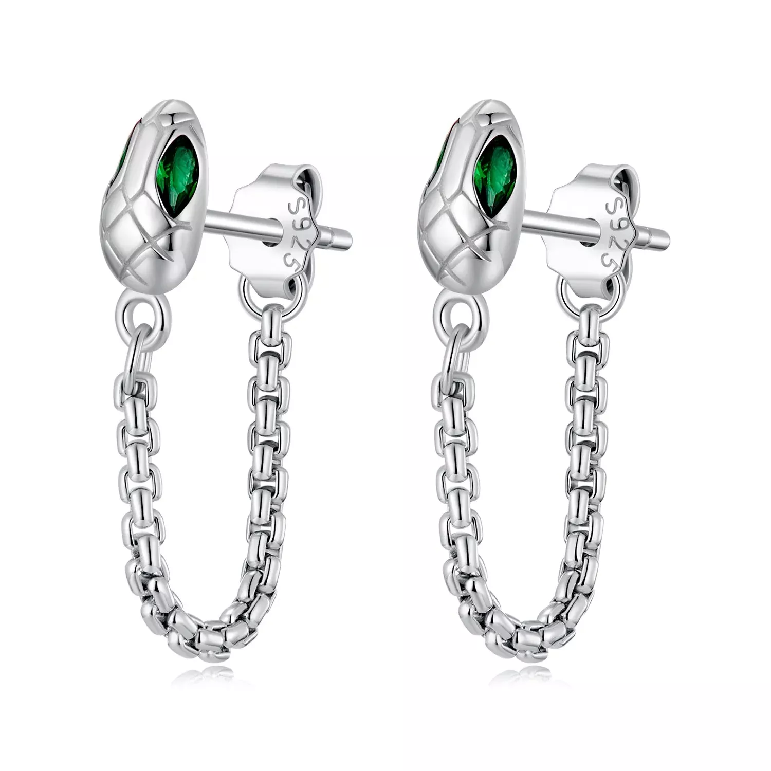 925 Sterling Silver Earrings with CZ in White Gold Plating