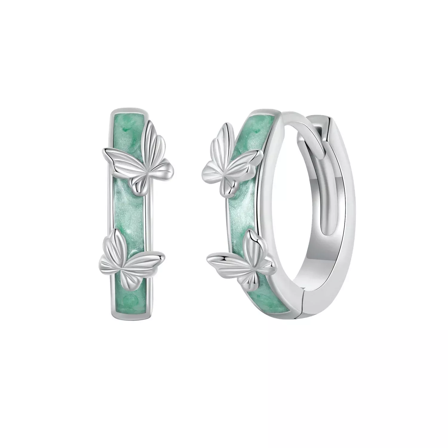 925 Sterling Silver Earrings with Enamel Process and Platinum Plating for Women