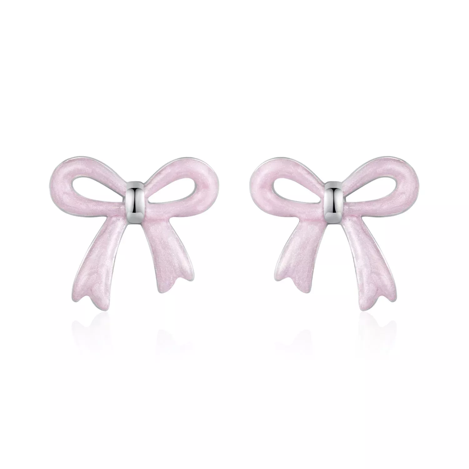 925 Sterling Silver Earrings with Enamel Process and White Gold Plating