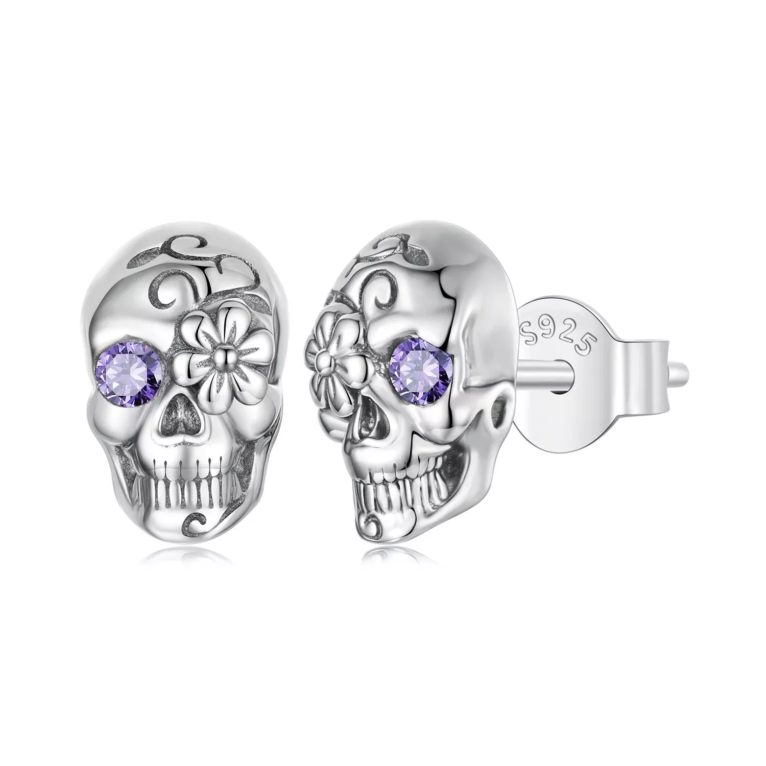 925 Sterling Silver Earrings with Oxidized Finish and CZ Stones