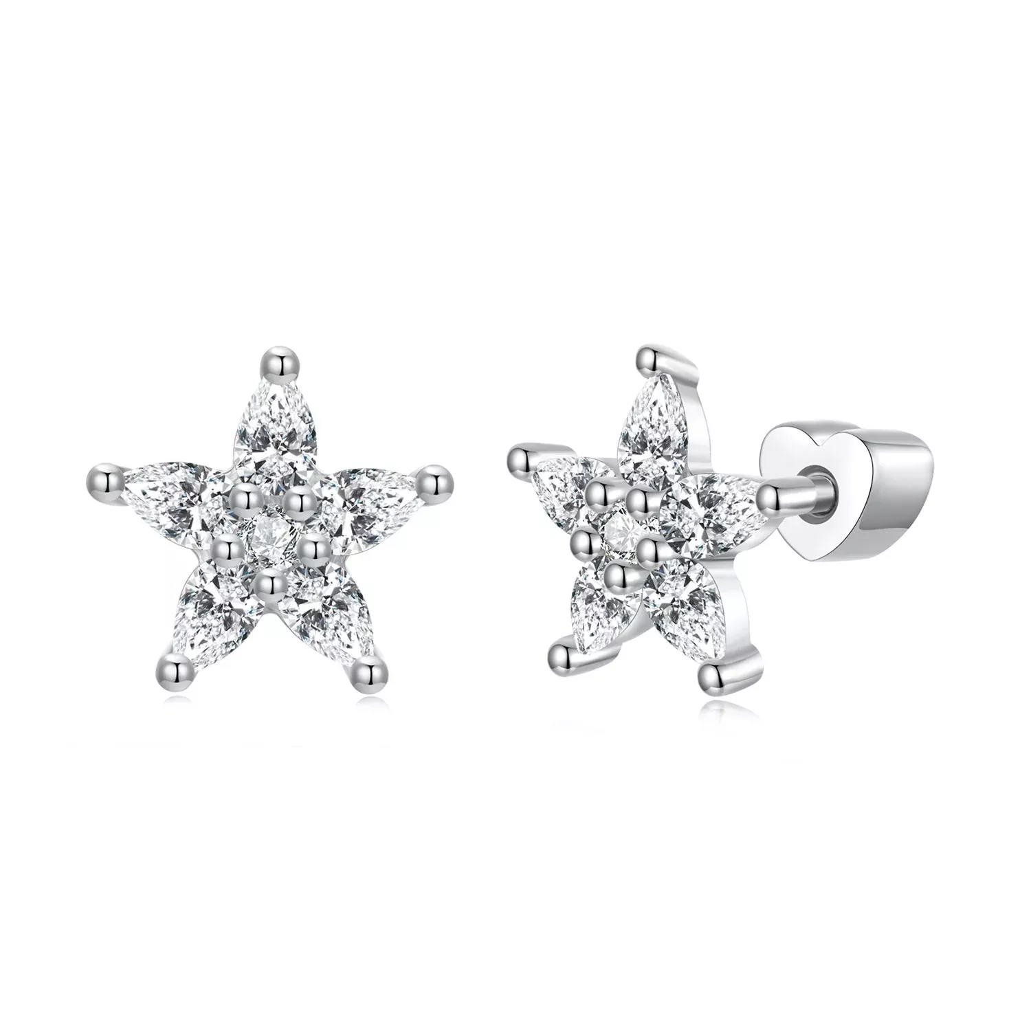 925 Sterling Silver Earrings with Pavé CZ Setting