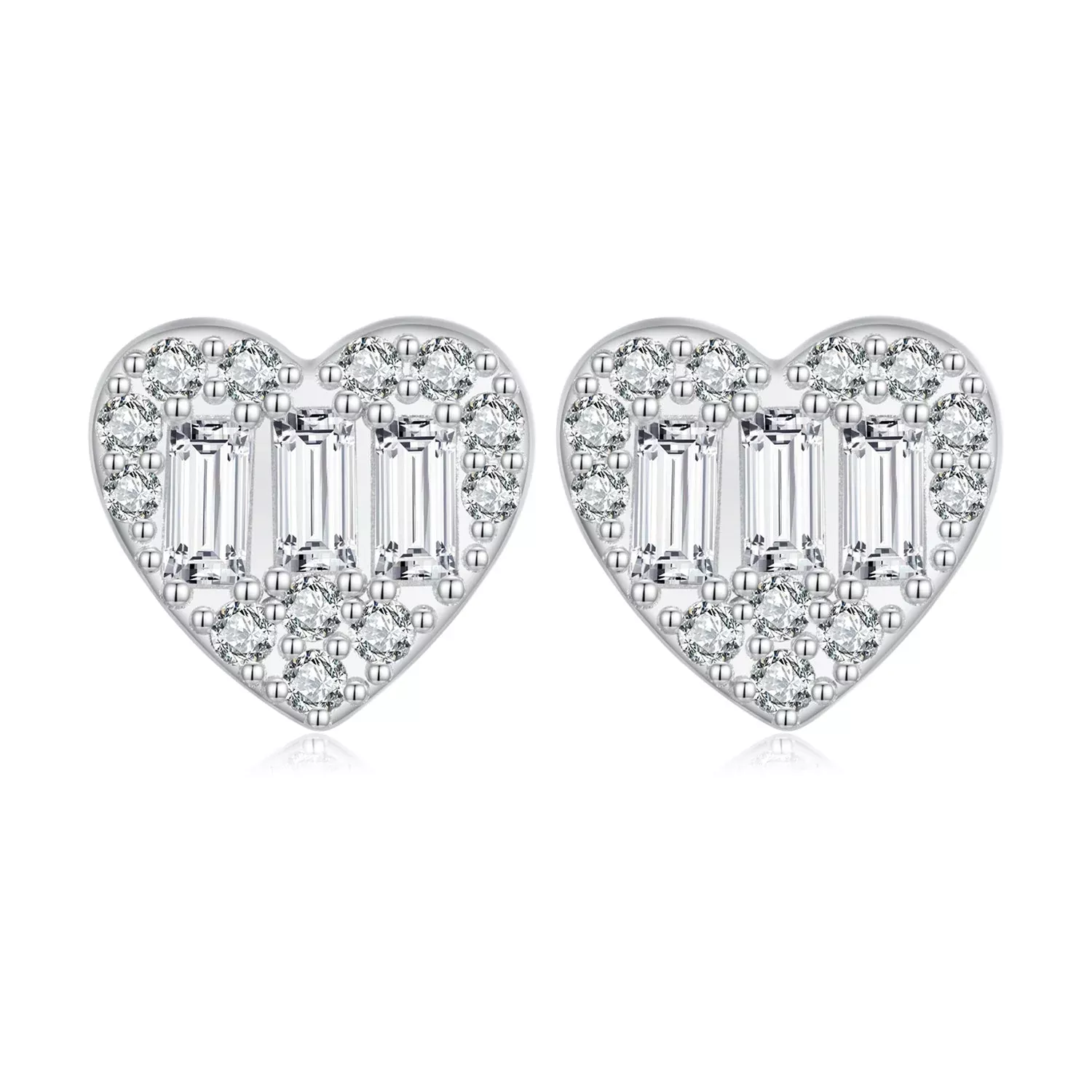 925 Sterling Silver Earrings with Pavé Set CZ