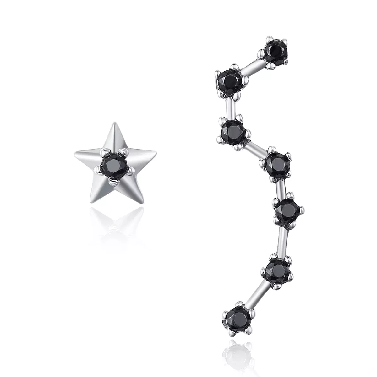 925 Sterling Silver Earrings with Pavé Setting CZ - 2.3cm Height