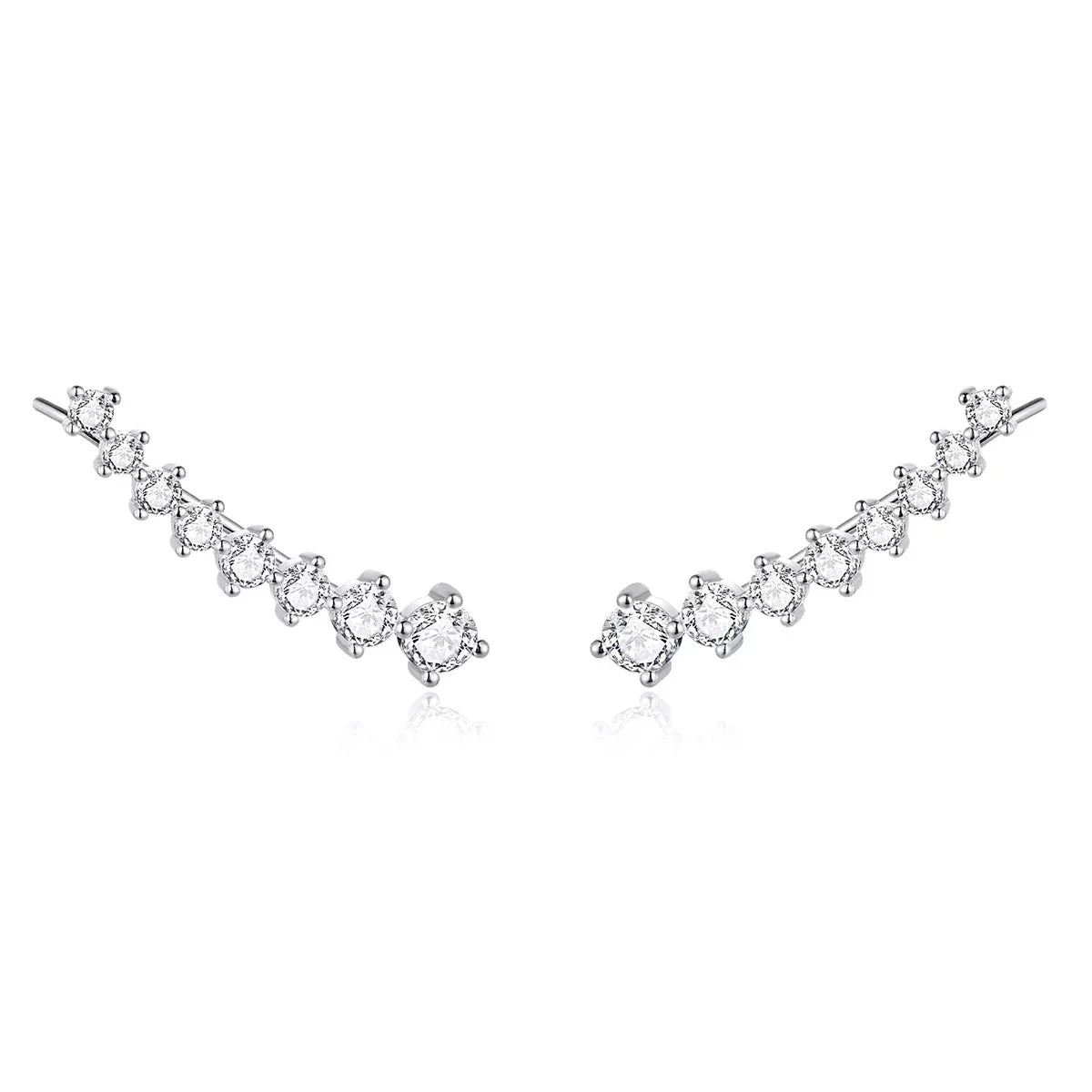 925 Sterling Silver Earrings with Pavé Setting CZ - 2.9*0.7cm