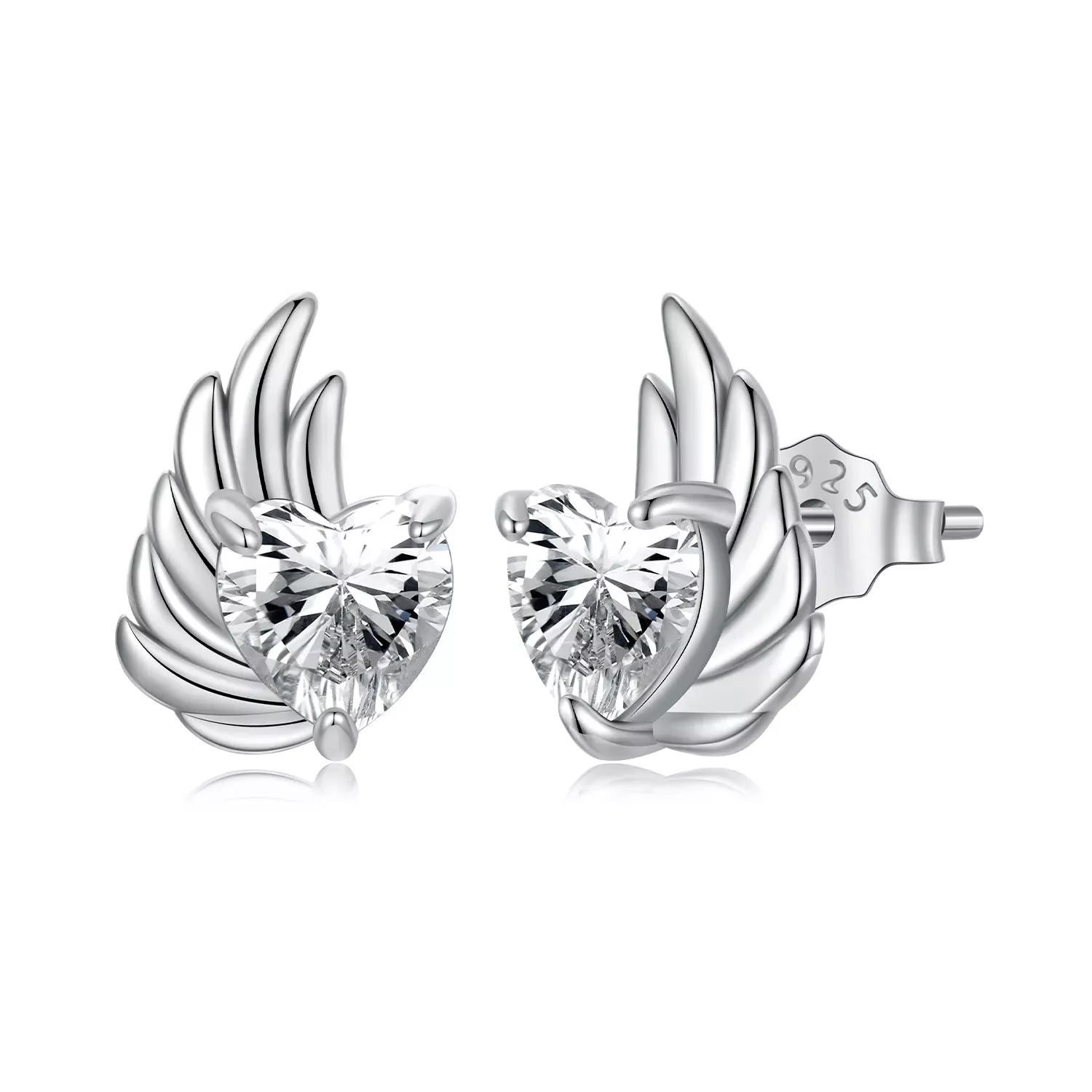 925 Sterling Silver Earrings with Pavé Setting CZ in Oxidized Silver - 1.0*0.7cm