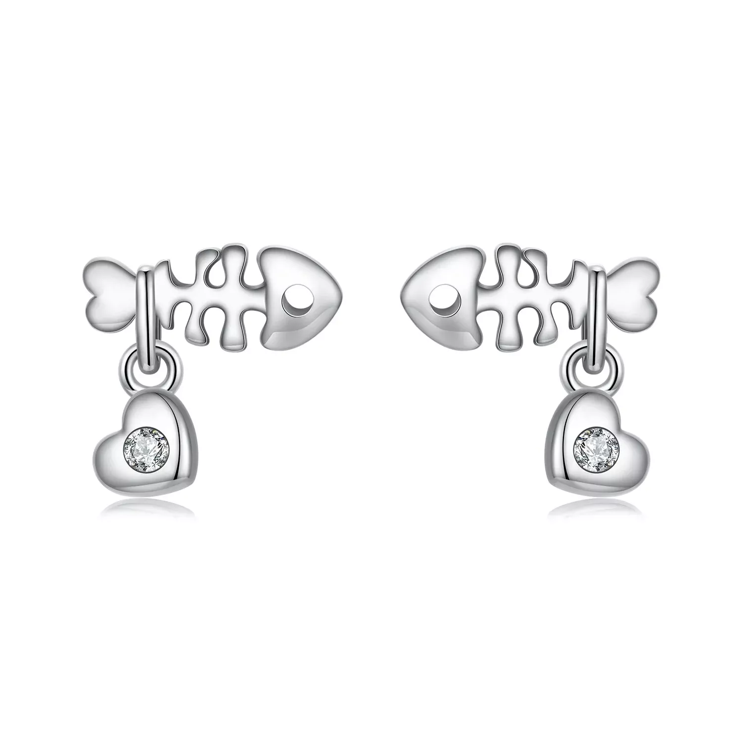 925 Sterling Silver Earrings with Pavé Setting CZ in Oxidized Silver
