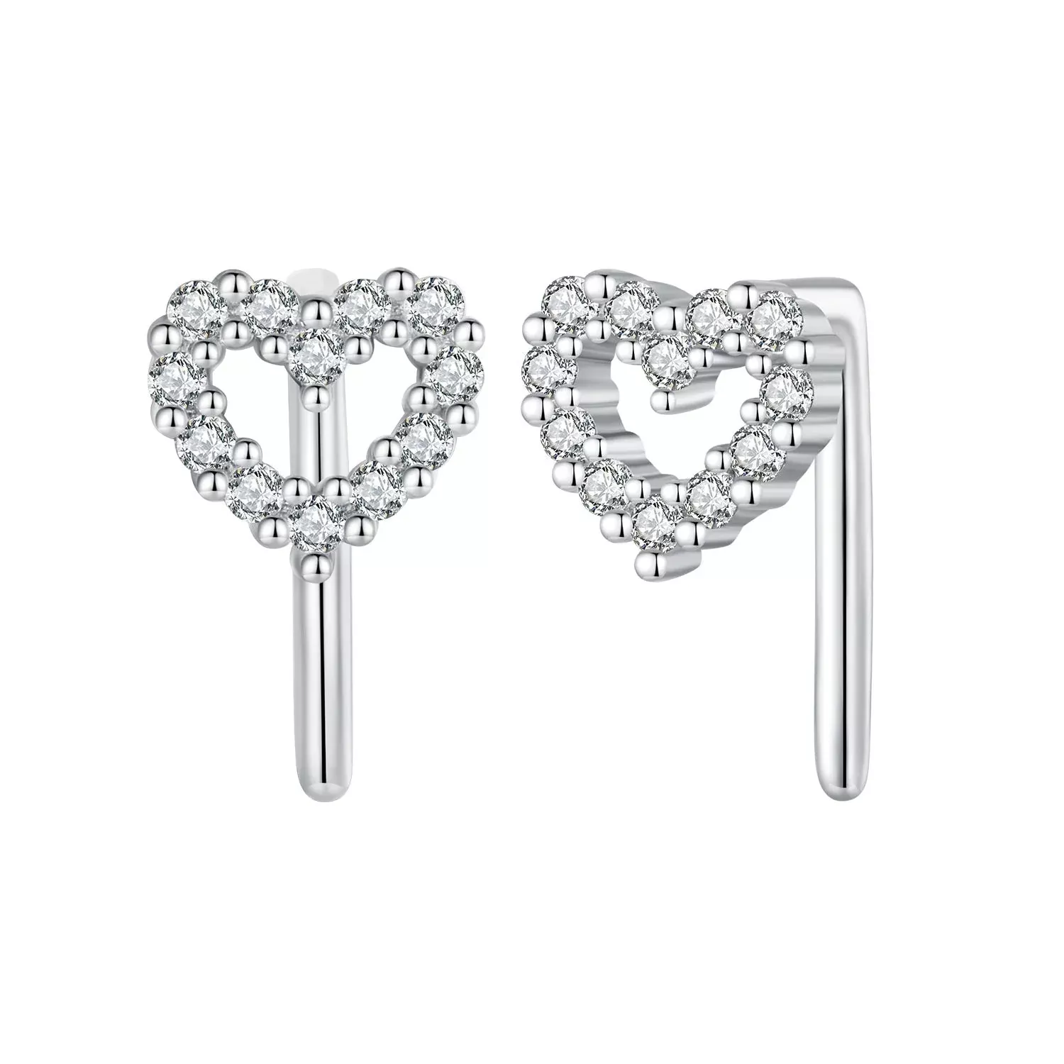 925 Sterling Silver Earrings with Pavé Setting and CZ - Size 10mm x 6mm