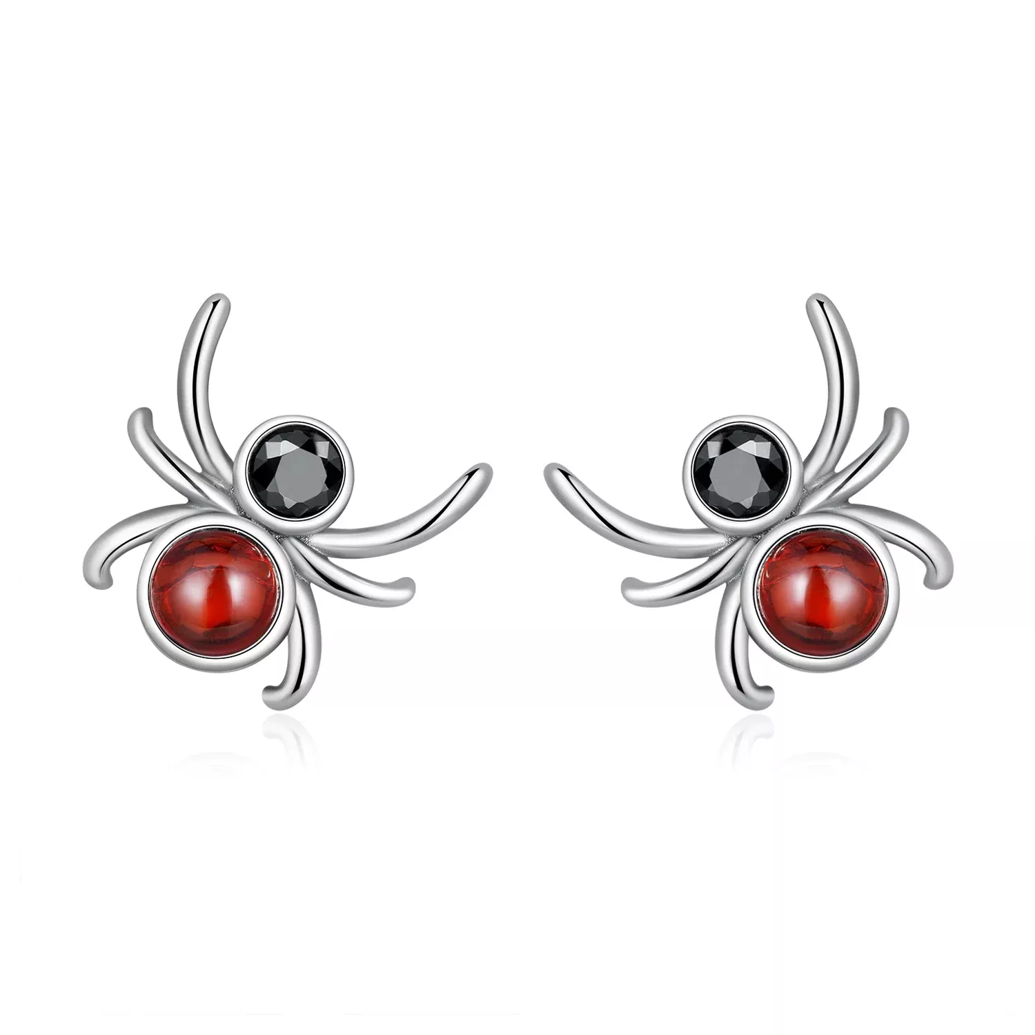 925 Sterling Silver Earrings with Pavé Setting CZ and Transparent Glass