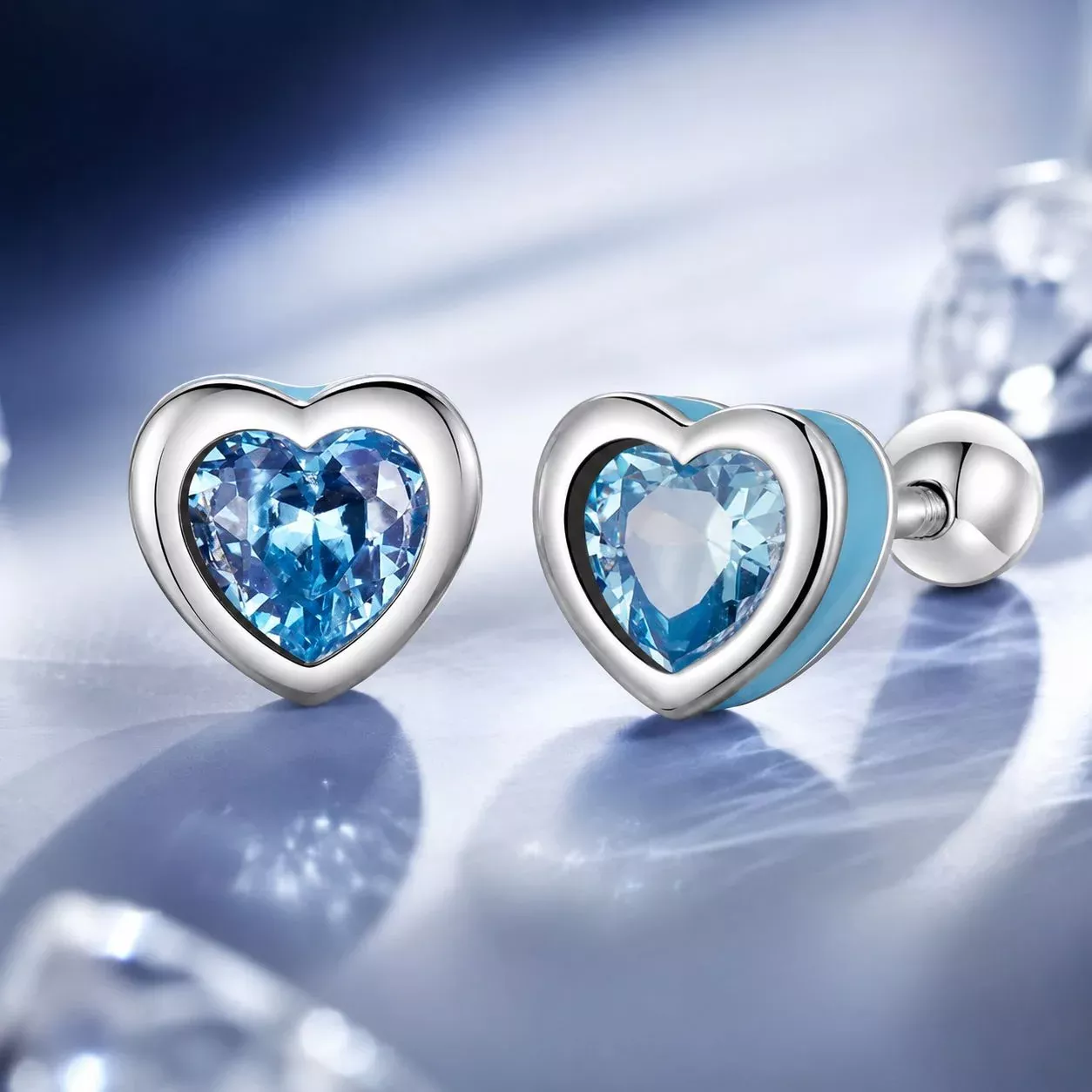 925 Sterling Silver Earrings with Pavé Setting and Enamel for Women