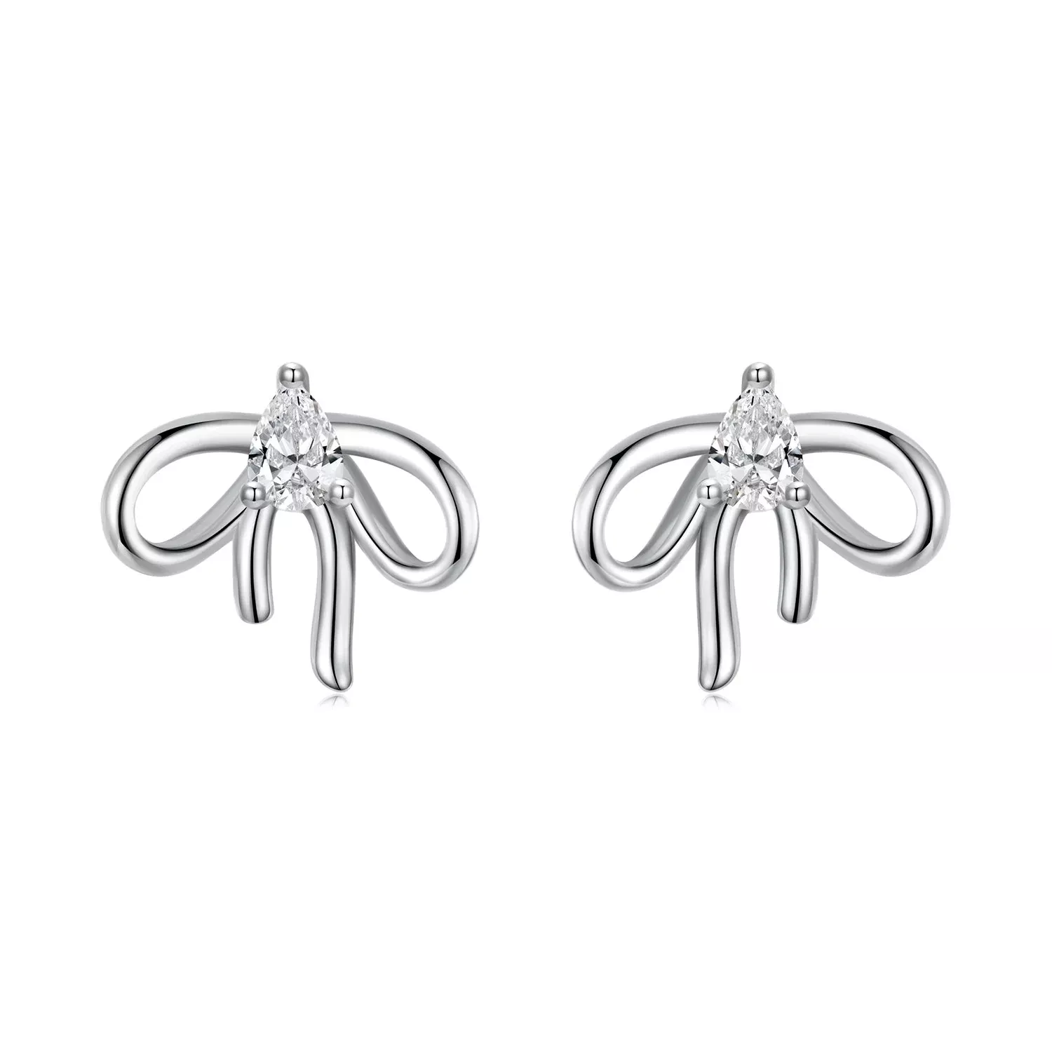 925 Sterling Silver Earrings with Pavé Setting and Oxidized Finish