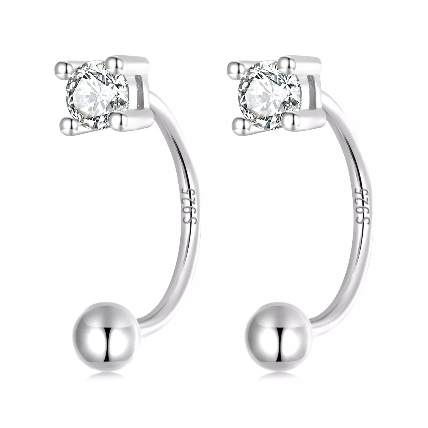 925 Sterling Silver Earrings for Women with CZ in Pavé Setting