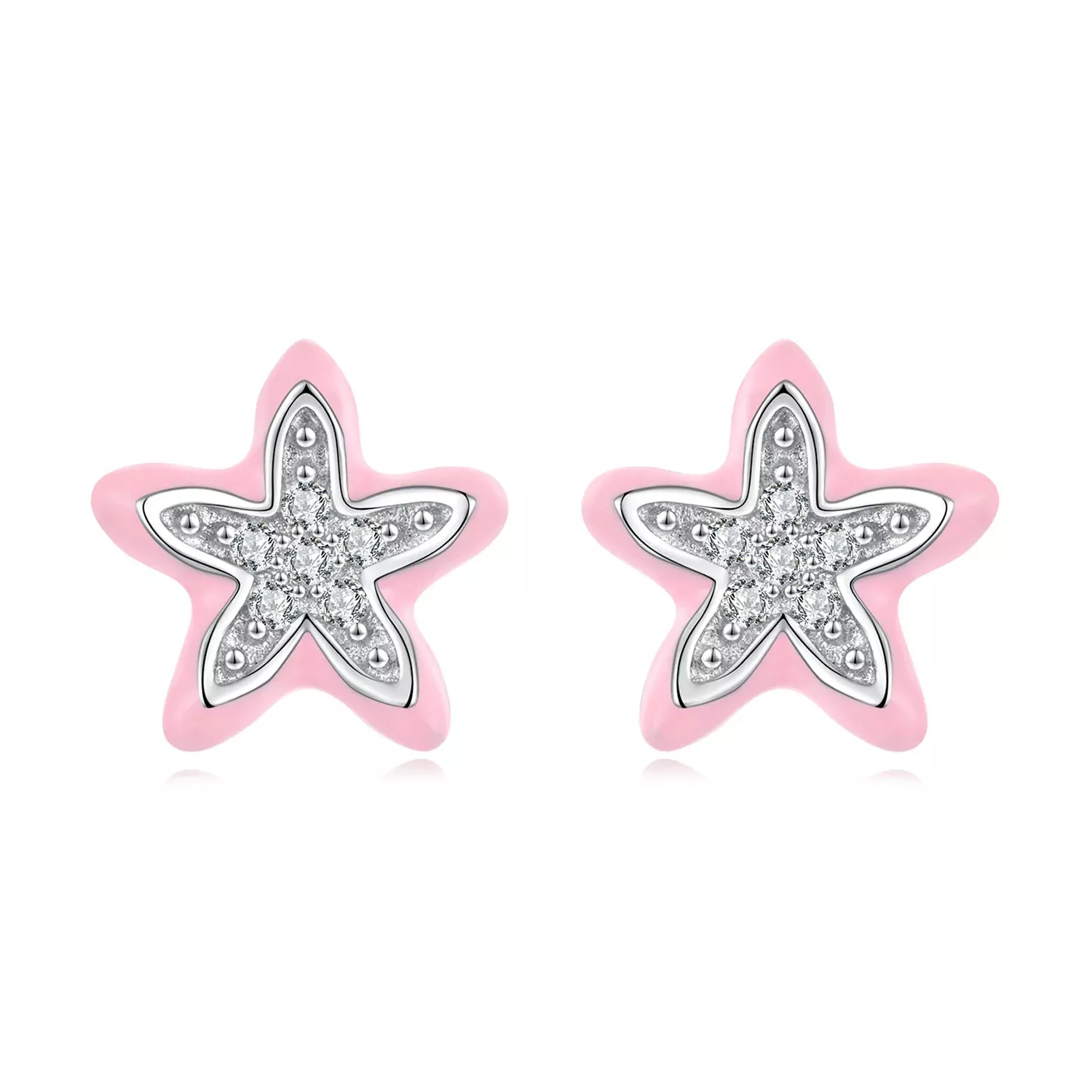 925 Sterling Silver Enamel and CZ Earrings for Women
