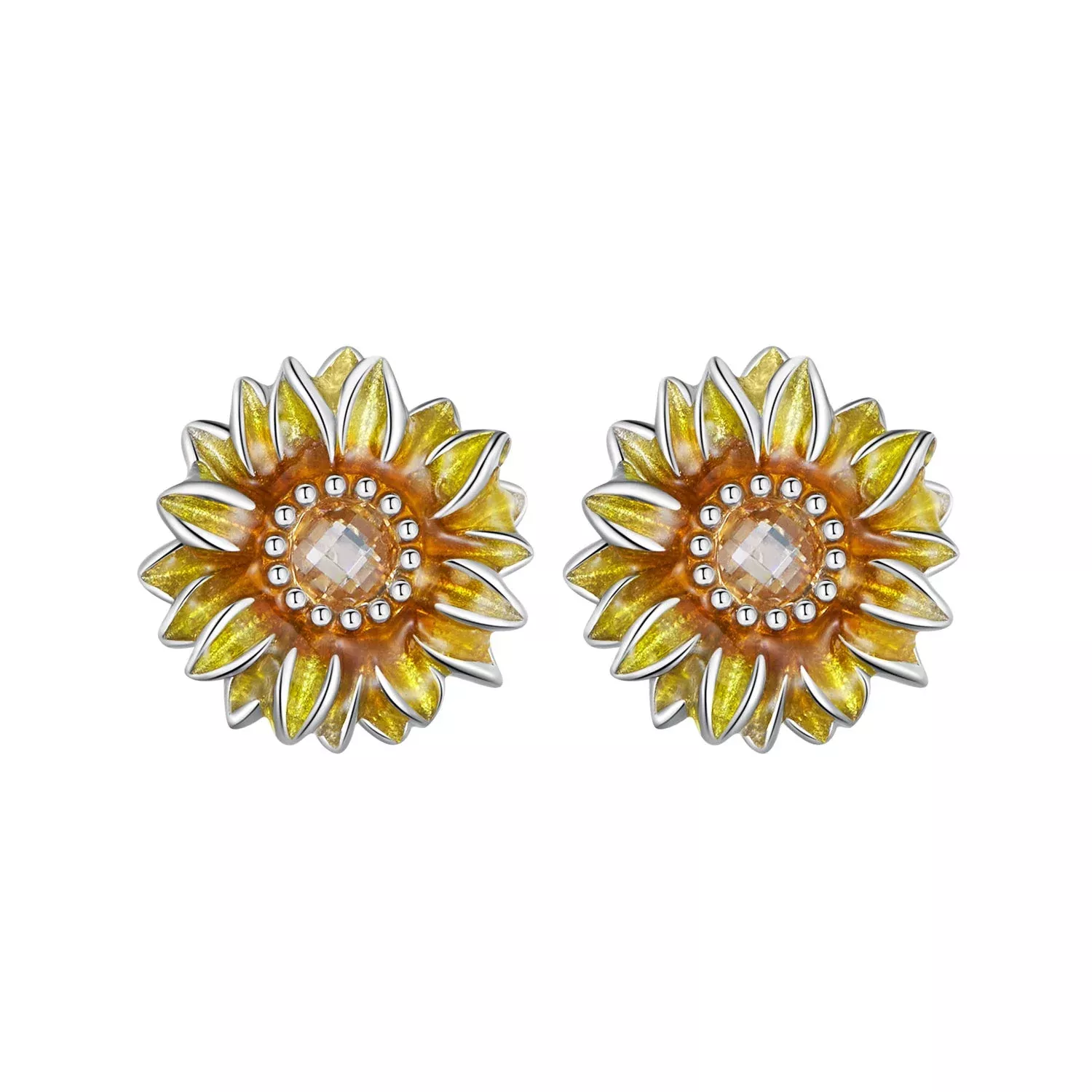 925 Sterling Silver Enamel & Glass Earrings for Women