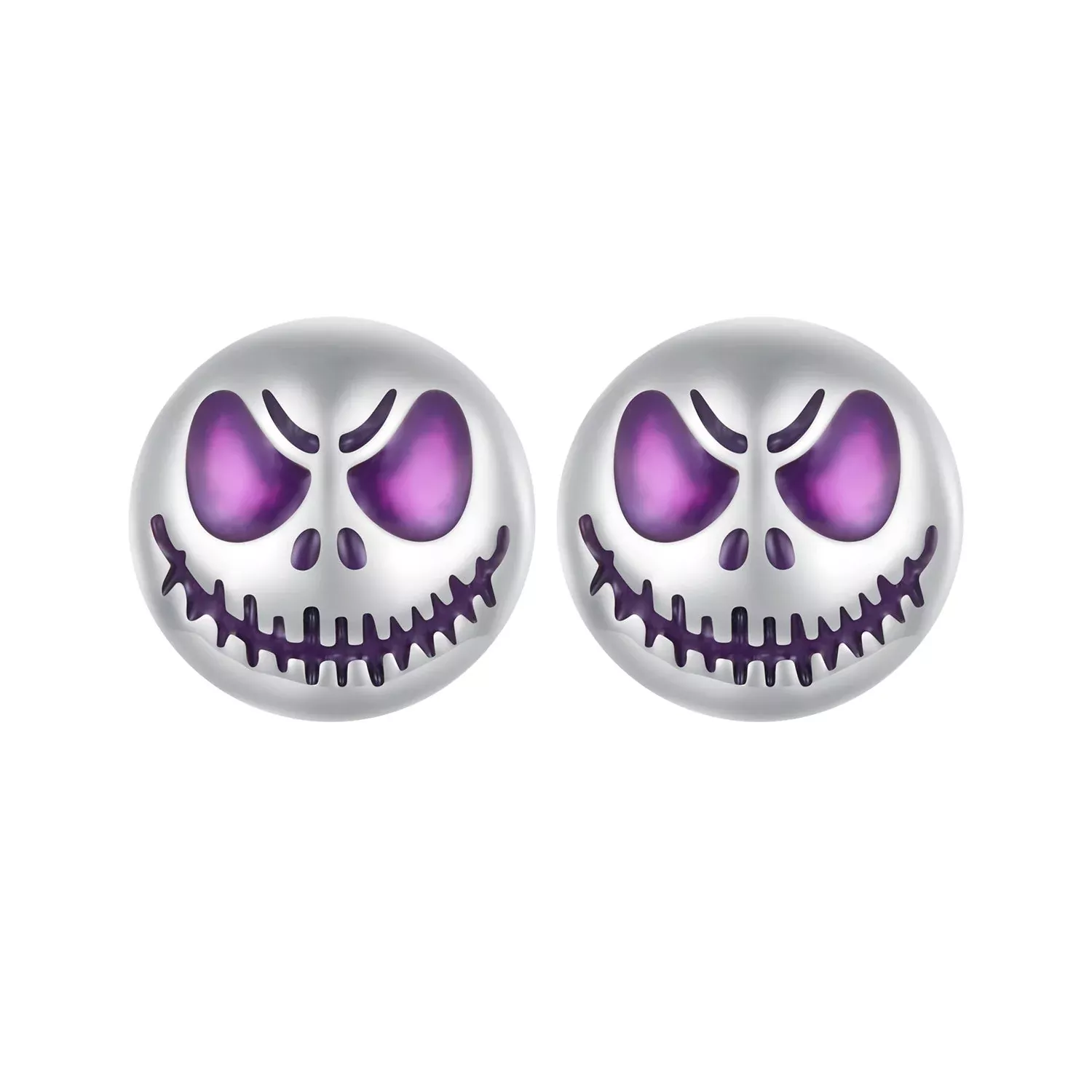 925 Sterling Silver Enamel Oxidized Earrings - 8mm for Women