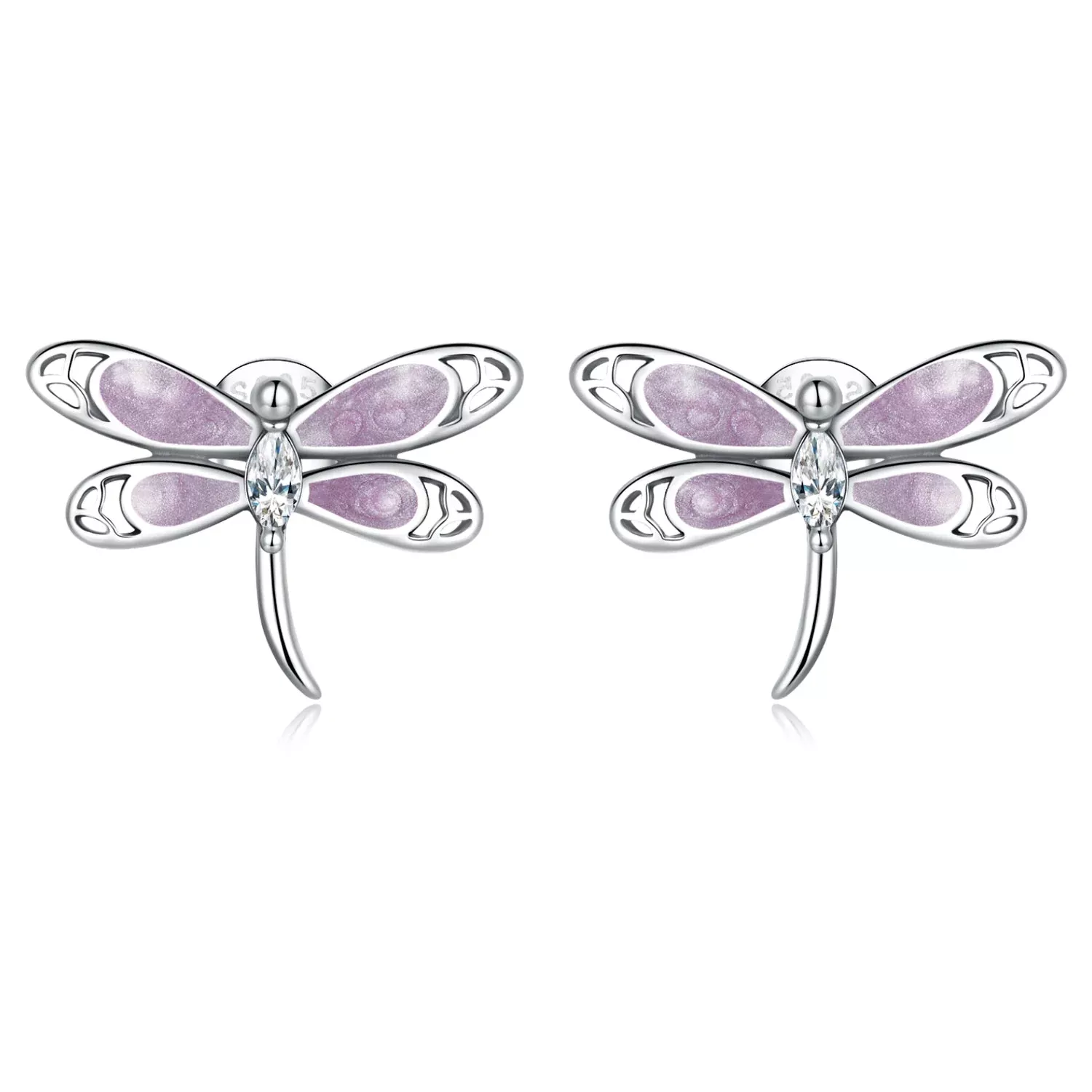 925 Sterling Silver Enamel Process Earrings with Pavé Setting CZ for Women