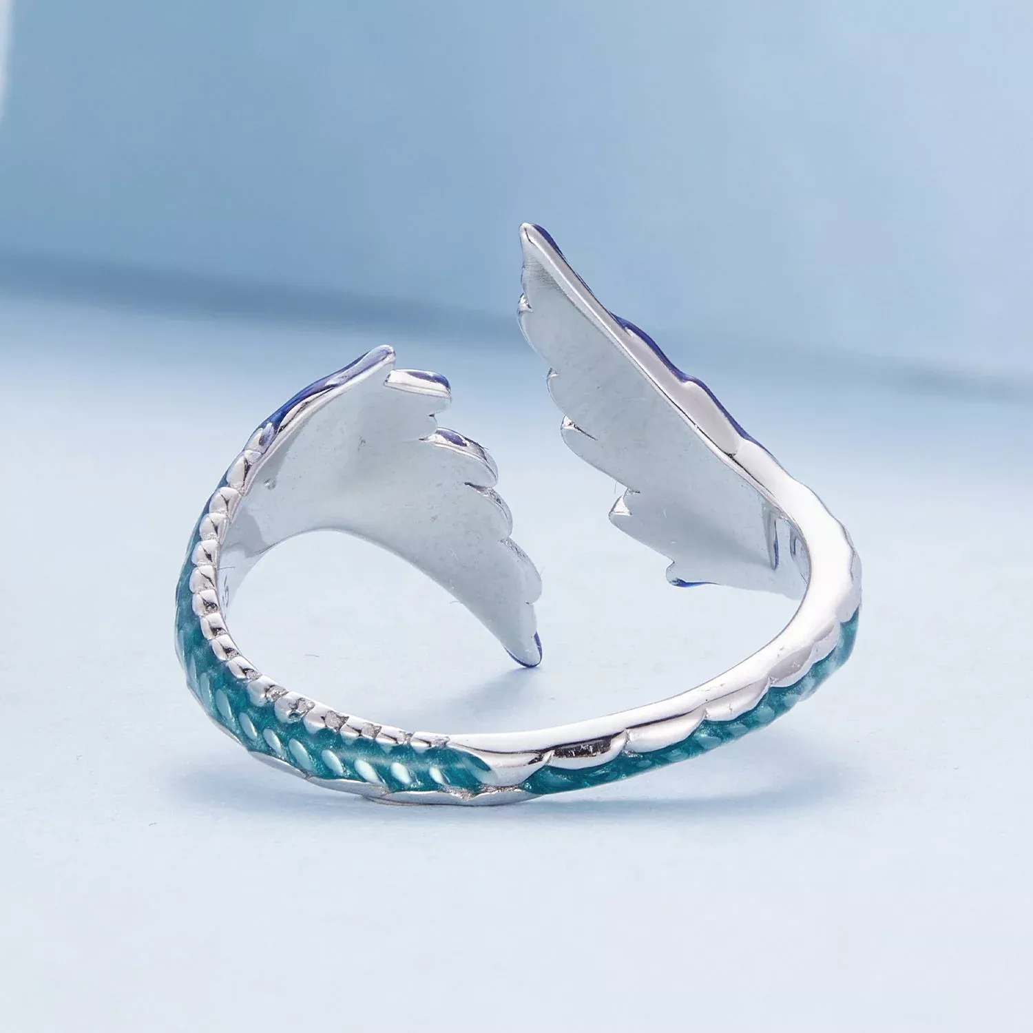 925 Sterling Silver Enamel Ring Size 9.0 for Women