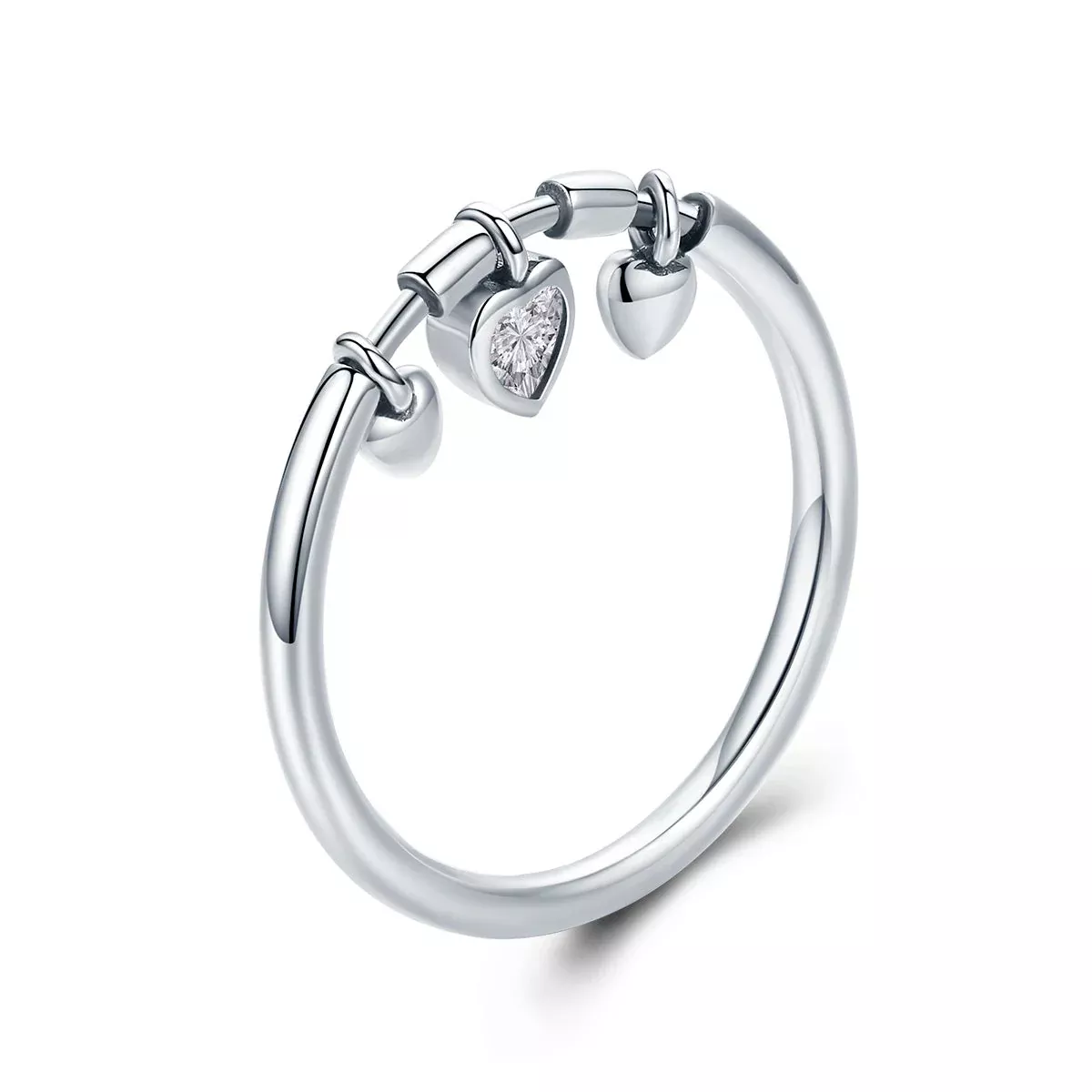925 Sterling Silver Heart-Shaped Ring Size 5 for Women