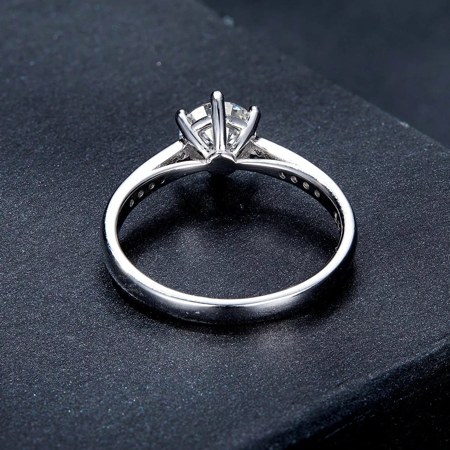 925 Sterling Silver Moissanite & CZ Ring Size 6 for Women