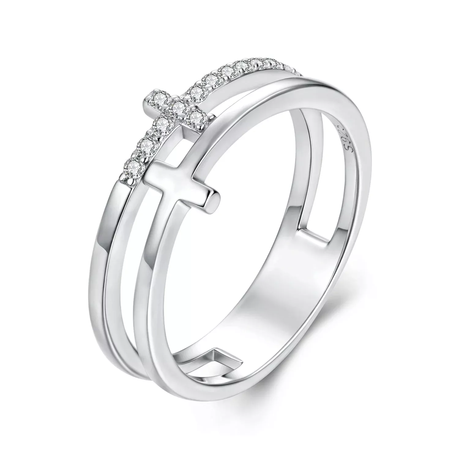 925 Sterling Silver Moissanite Engagement Ring for Women Size 6
