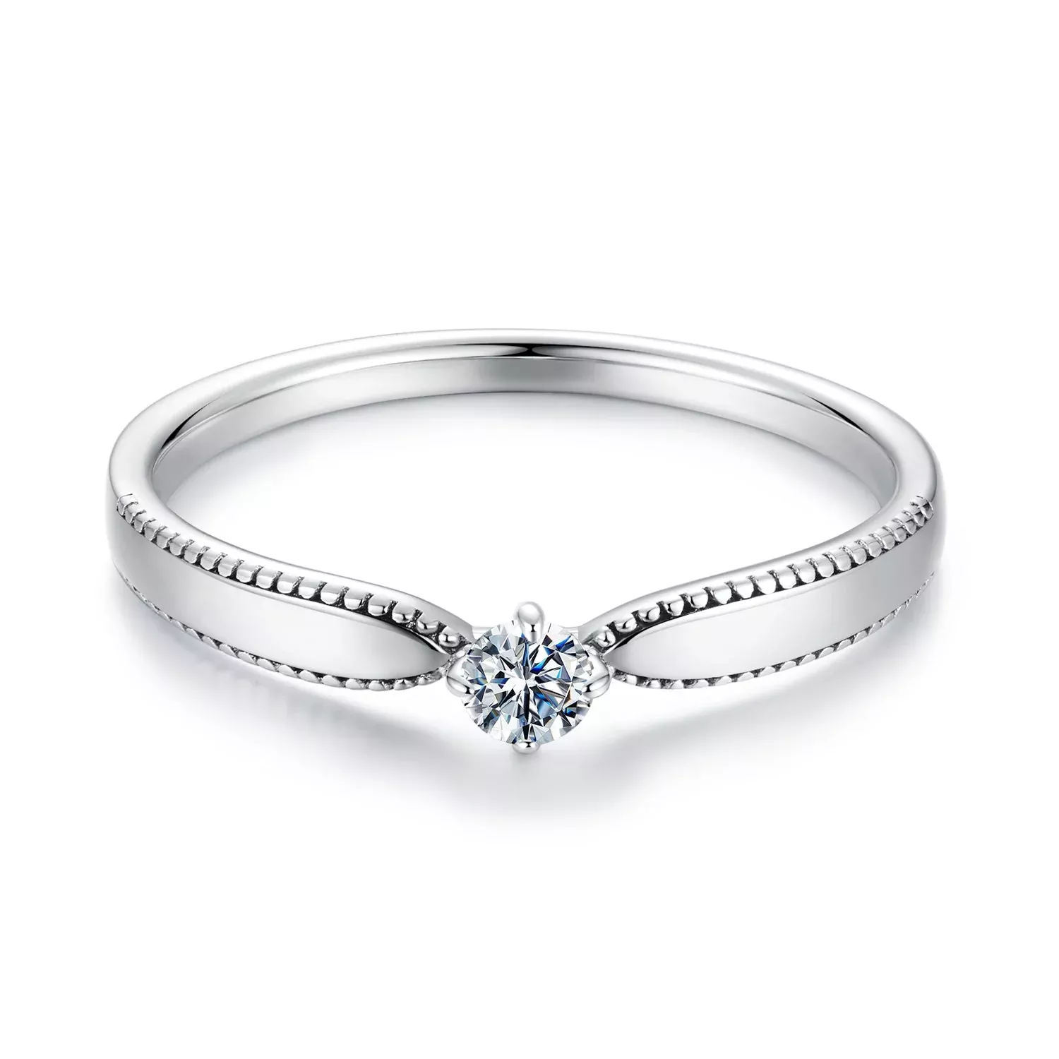 925 Sterling Silver Moissanite Ring Size 6 for Women