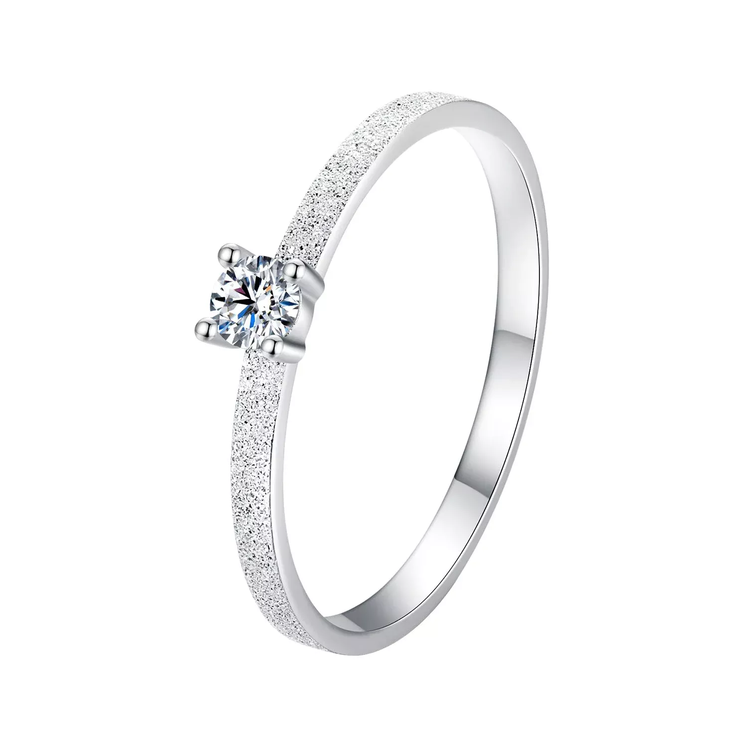 925 Sterling Silver & Moissanite Size 6 Ring with 0.1ct Moissanite