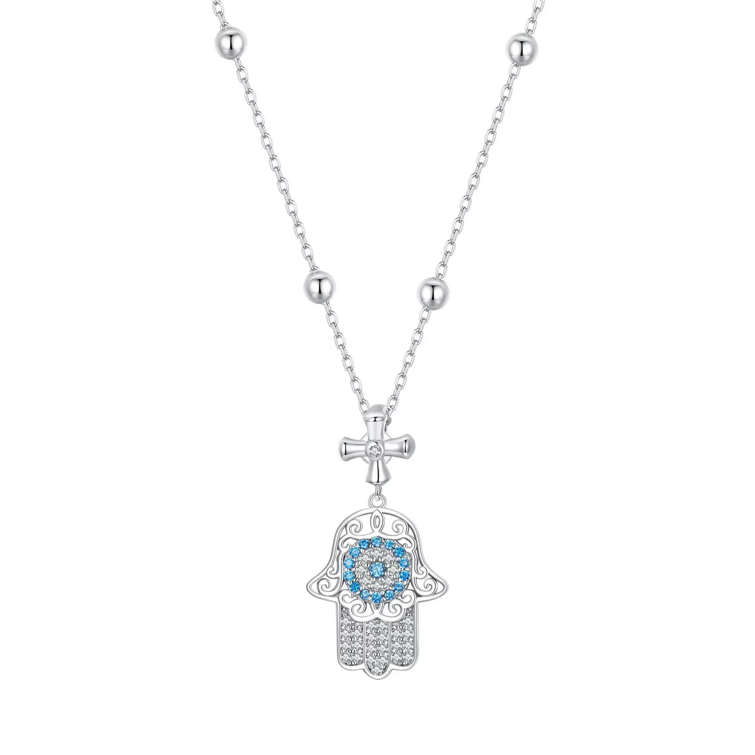 925 Sterling Silver Necklace with Pavé Setting CZ - 400mm Length