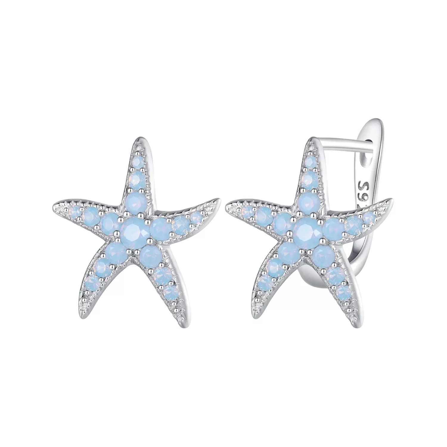 925 Sterling Silver Opal Earrings 15x13mm for Women