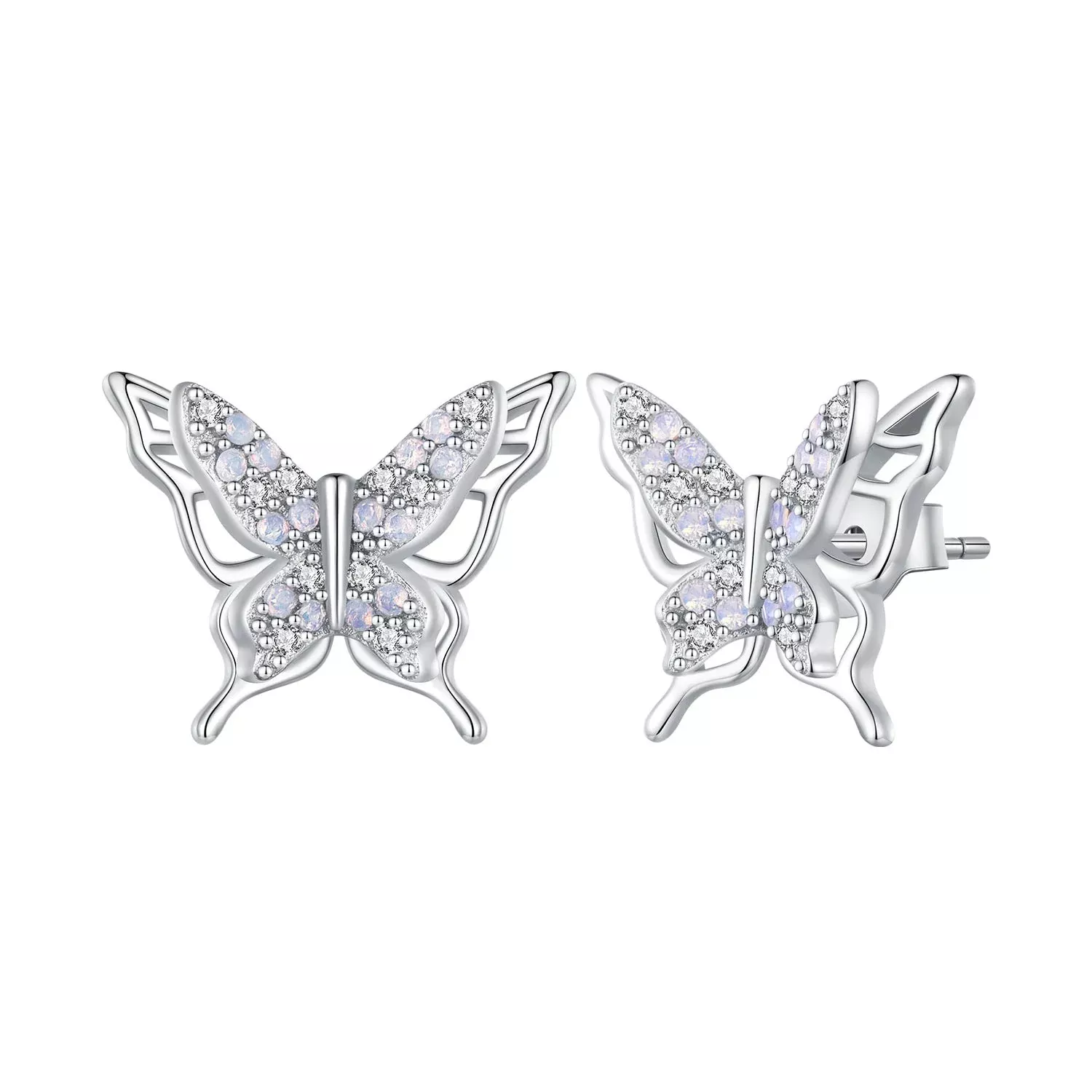 925 Sterling Silver Opal Nanometer Stone Earrings for Women