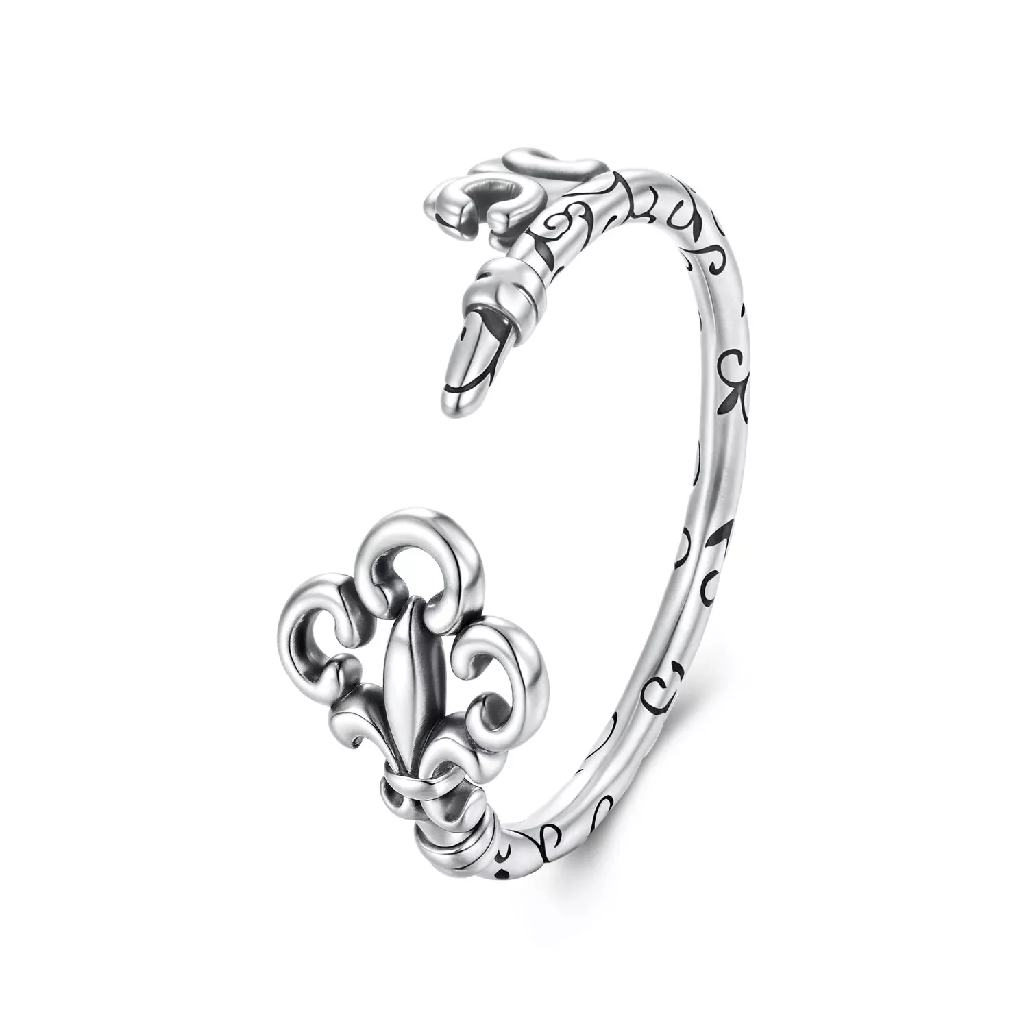 925 Sterling Silver Oxidized 0.14-0.8cm Ring for Women