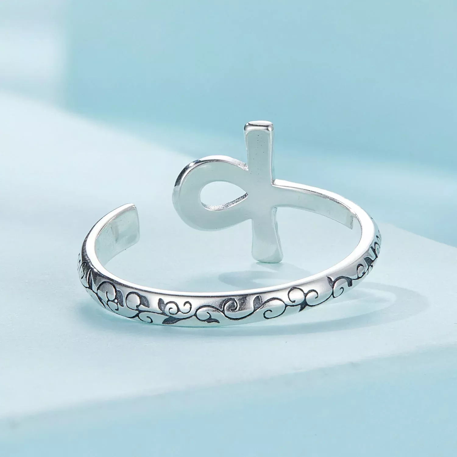 925 Sterling Silver Oxidized 2.2mm Ring for Women