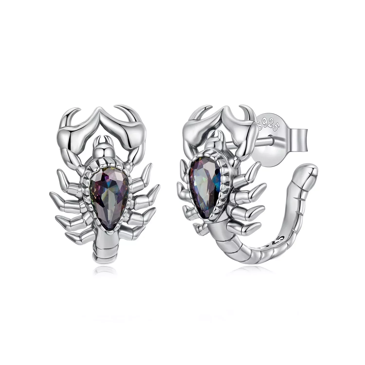 925 Sterling Silver Oxidized Earrings with Pavé CZ for Women