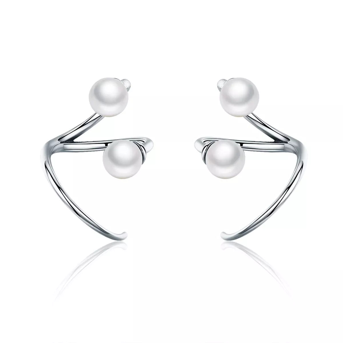 925 Sterling Silver Oxidized Earrings with Shell Pearl for Women