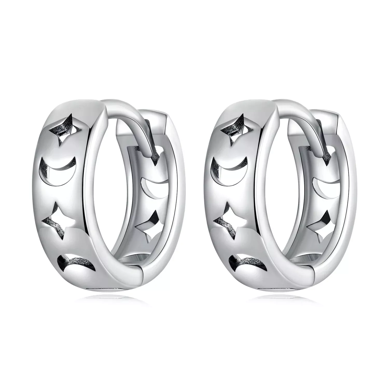 925 Sterling Silver Oxidized Earrings for Women 1.2*0.4cm