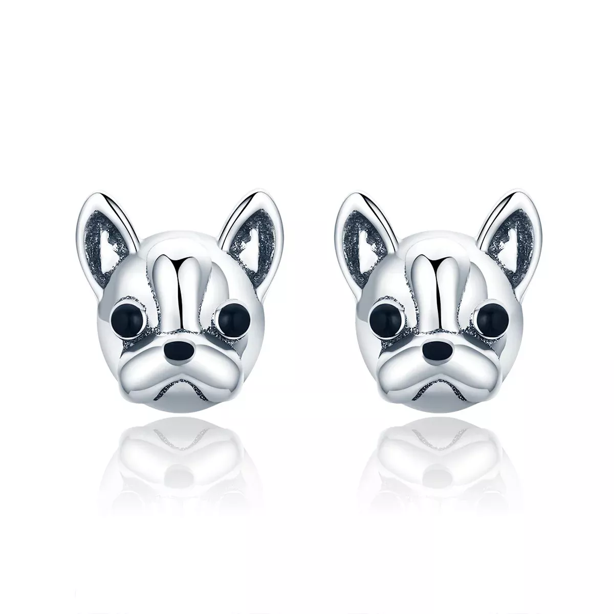 925 Sterling Silver Oxidized Enamel Earrings for Women 1*1cm