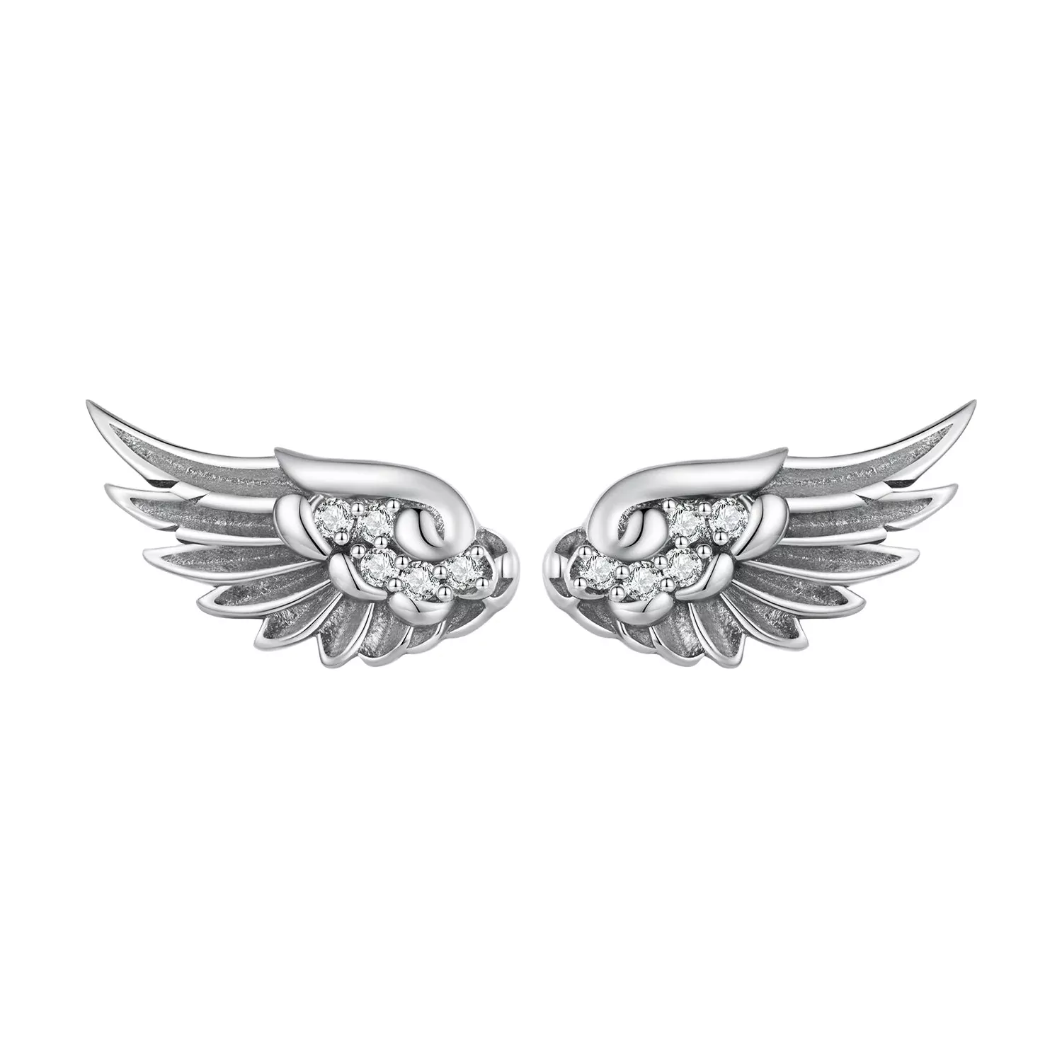 925 Sterling Silver Oxidized Pavé CZ Earrings