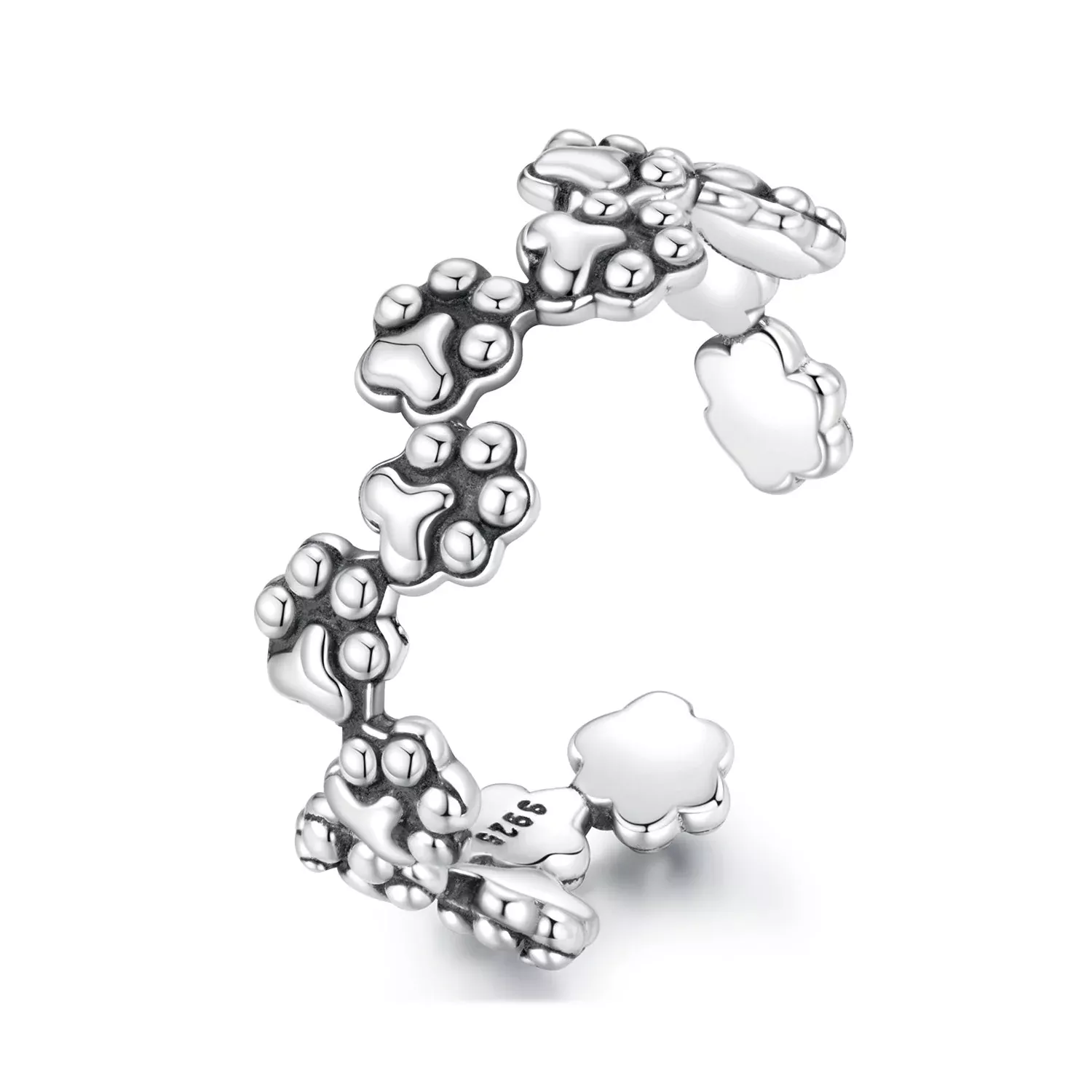 925 Sterling Silver Oxidized Silver 0.44cm Ring for Women