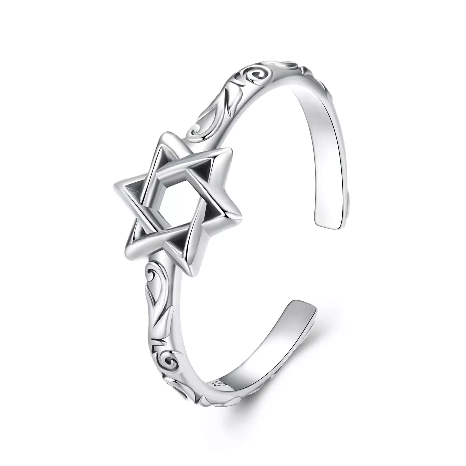925 Sterling Silver Oxidized Silver 0.8cm Pendant Rings for Women