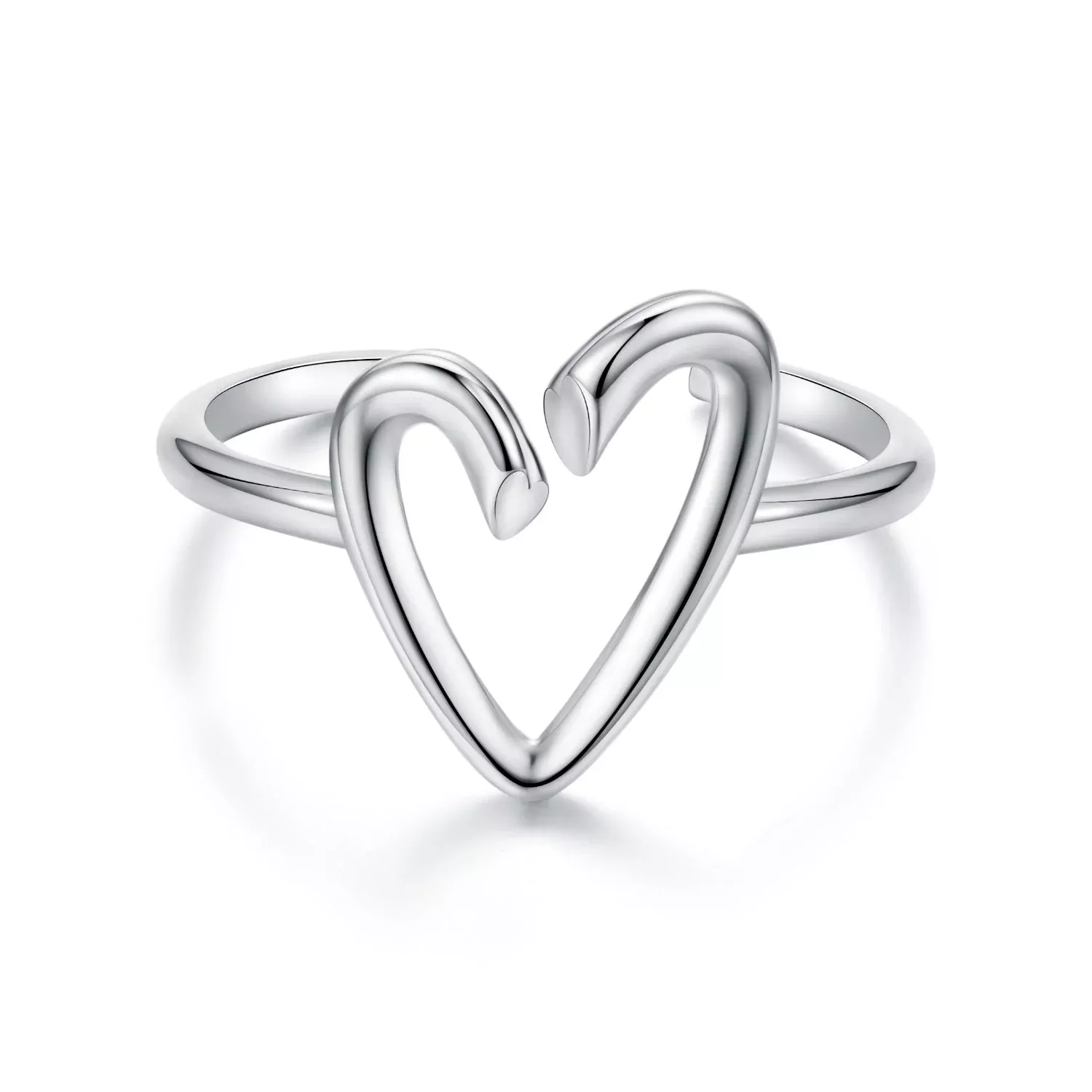 925 Sterling Silver Oxidized Silver Heart Ring for Women