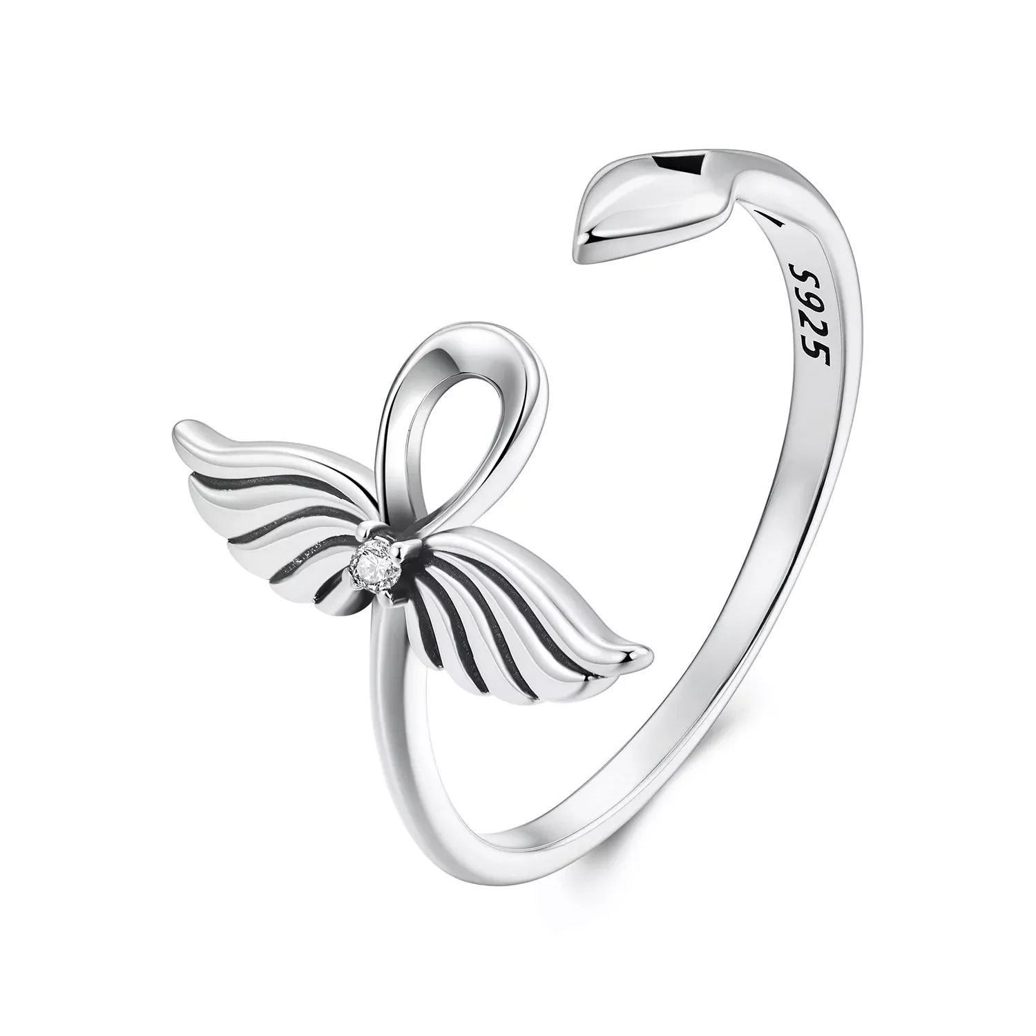 925 Sterling Silver Oxidized Silver Pavé Setting CZ Rings for Women