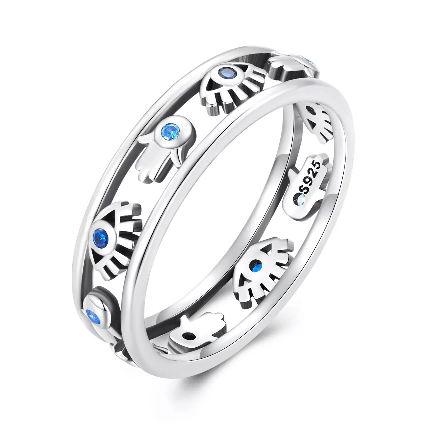 925 Sterling Silver Oxidized Silver Ring with Pavé Setting CZ, Size 6 for Women